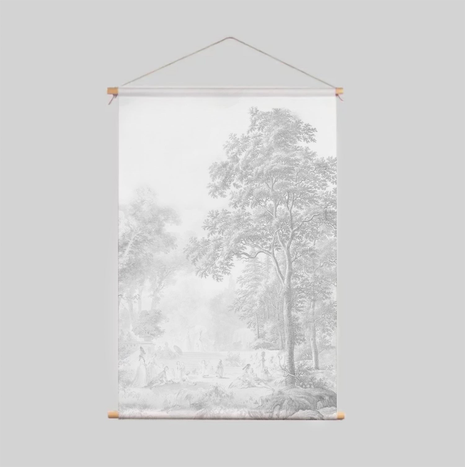 Romantic Garden Grey Textile Poster - Elegant Wall Art for Home Decor, Living Room & Bedroom Aesthetic