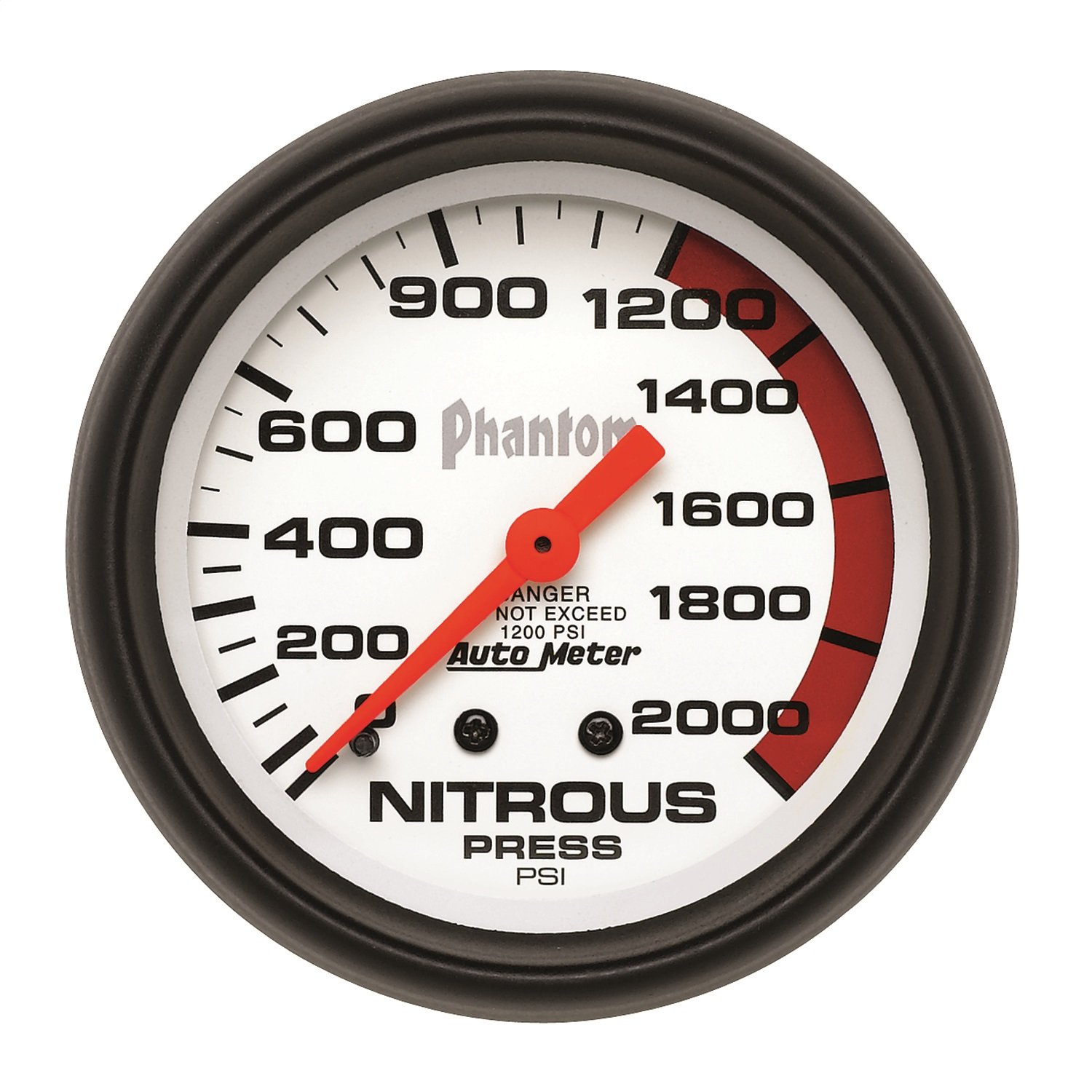 Auto Meter 5828 Phantom Mechanical Nitrous Pressure Gauge - 2.625 Inch - High Performance Racing & Automotive Nitrous Oxide System Monitoring