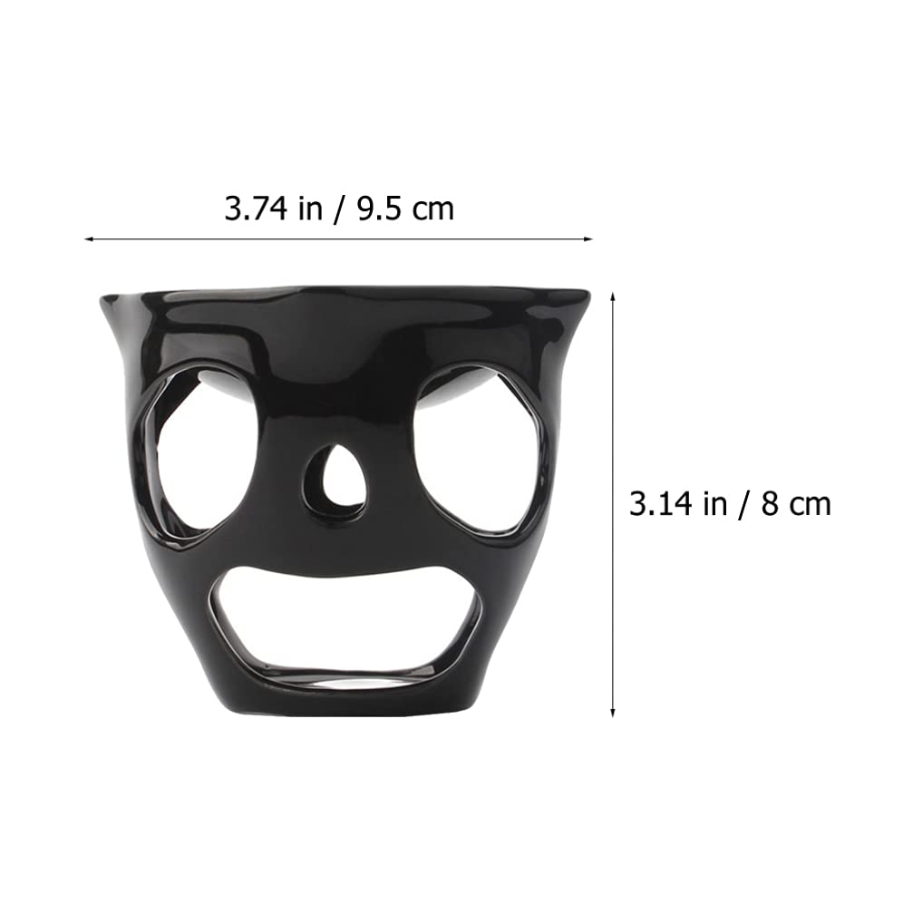 Beaupretty Ceramic Skull Oil Lamps - Essential Oil Burner & Wax Warmer with Tea Light Holder for Home Decor - Perfect for Living Room, Bedroom, Balcony and Patio Ambiance
