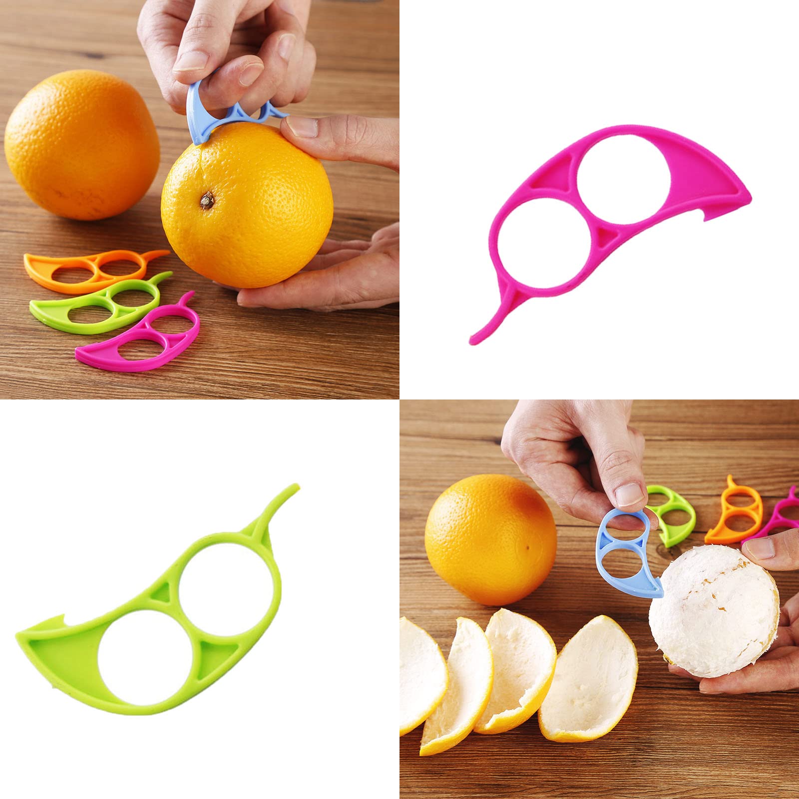 Yolinga 5Pcs Orange Peeler Set - Citrus, Lemon, Fruit & Vegetable Slicer Cutter - Durable Kitchen Gadgets & Accessories for Effortless Peeling and Slicing - Perfect for Home Cooking and Meal Prep