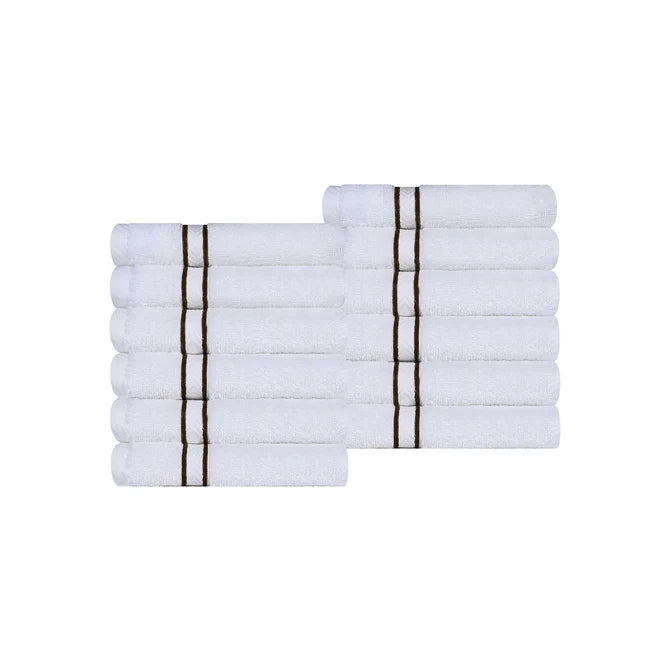 Premium 12-Piece Turkish Cotton Face Towel Set - Ultra Soft, Highly Absorbent & Quick-Drying - Perfect for Spa, Gym, Travel & Daily Skincare Routine