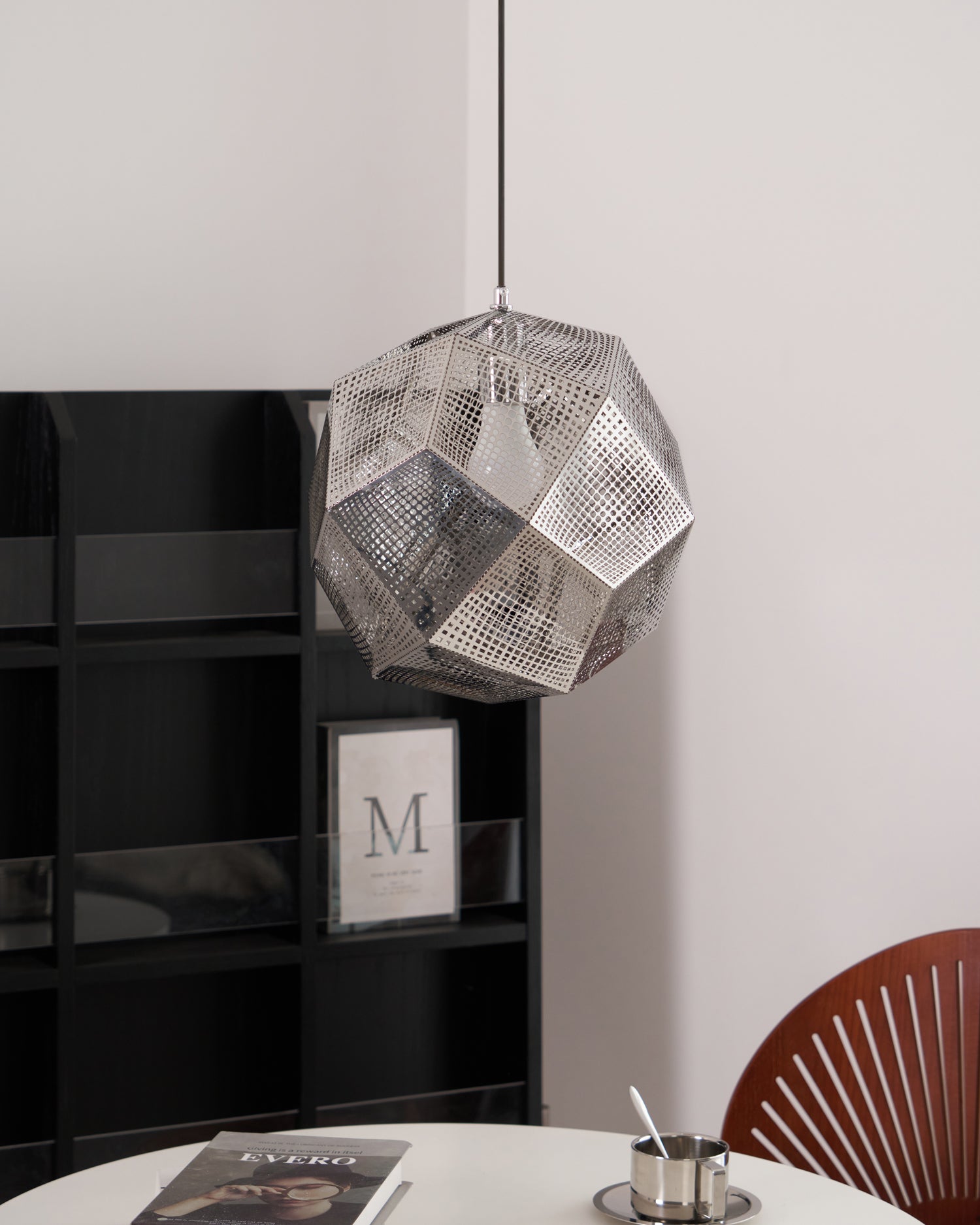 Modern Etch Pendant Light - Handcrafted Glass Shade with Adjustable Hanging Cord - Perfect for Kitchen Island, Dining Room & Bedroom Lighting Decor