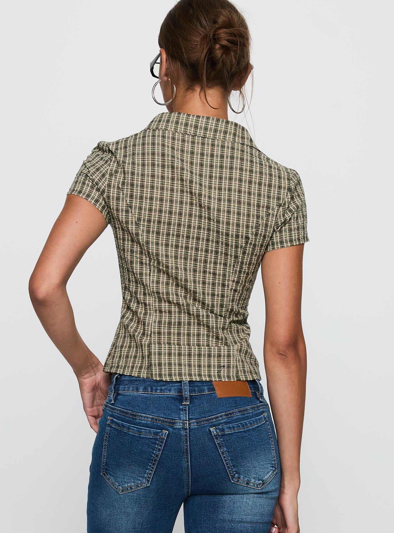 Alma Mater Top Green Check - Stylish College Apparel for Students & Alumni | Perfect for Game Day, Graduation & Campus Events