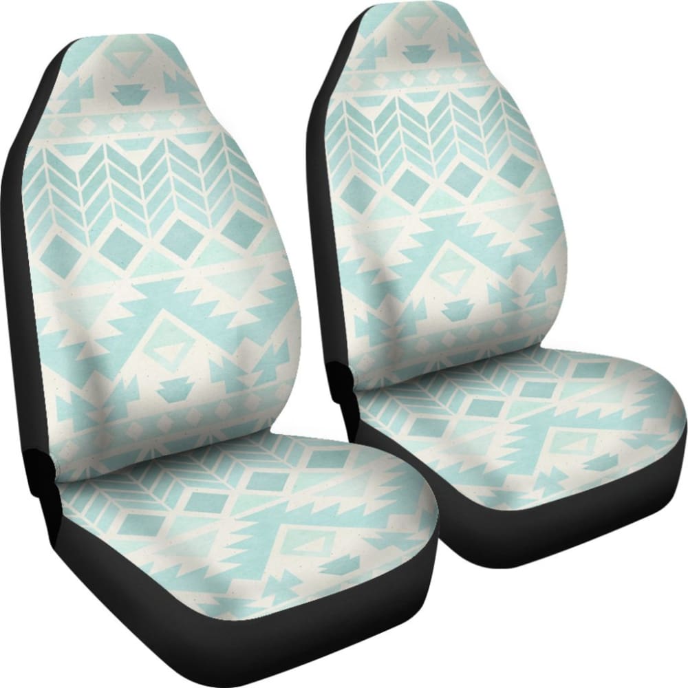 Premium Blue & White Aztec Print Car Seat Covers - Universal Fit for Cars, Trucks & SUVs - Stylish Protection for Road Trips & Daily Commutes