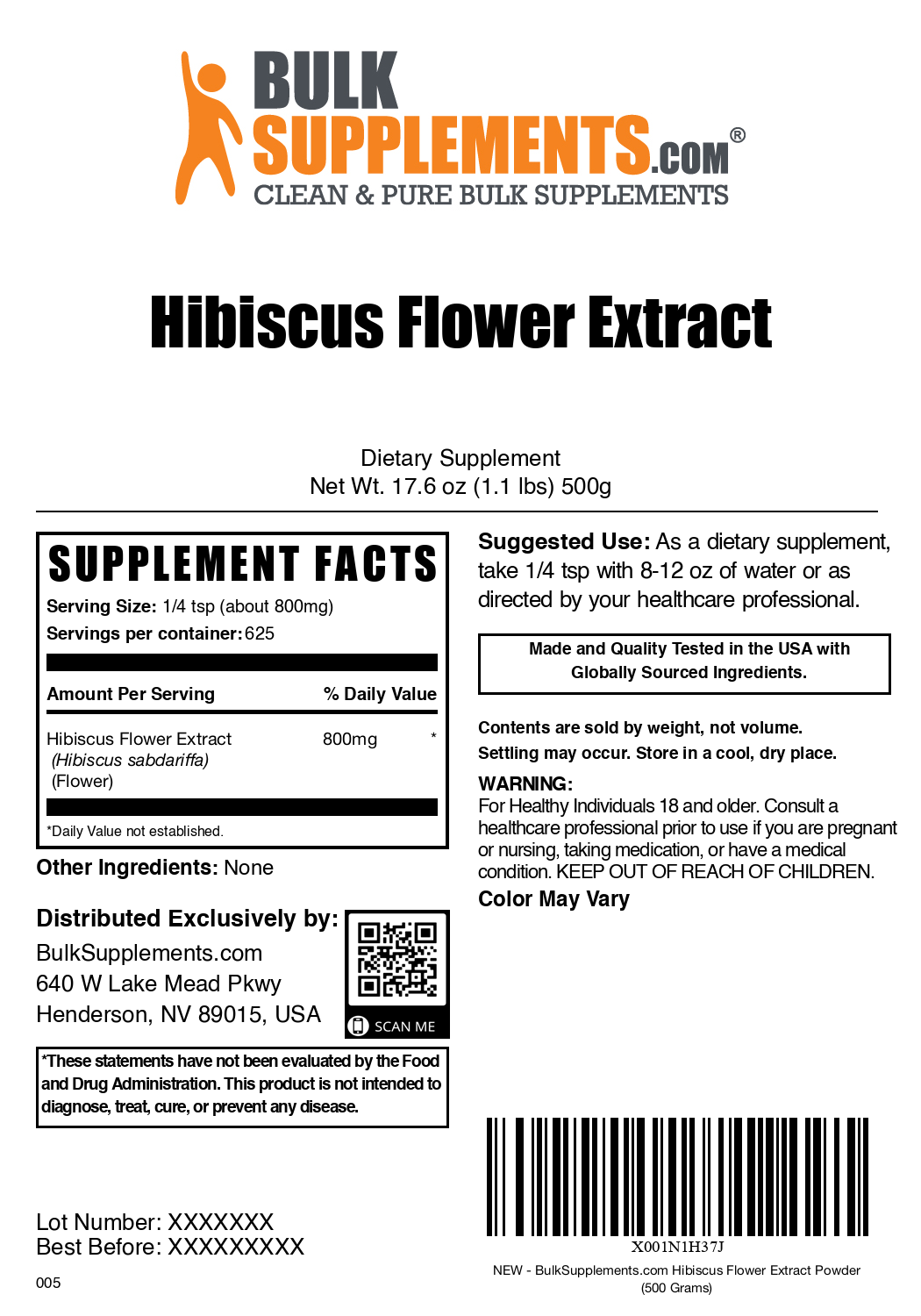 Organic Hibiscus Flower Extract Powder for Skin Care & Tea - Natural Antioxidant & Anti-Aging Supplement for Glowing Skin & Detox Drinks