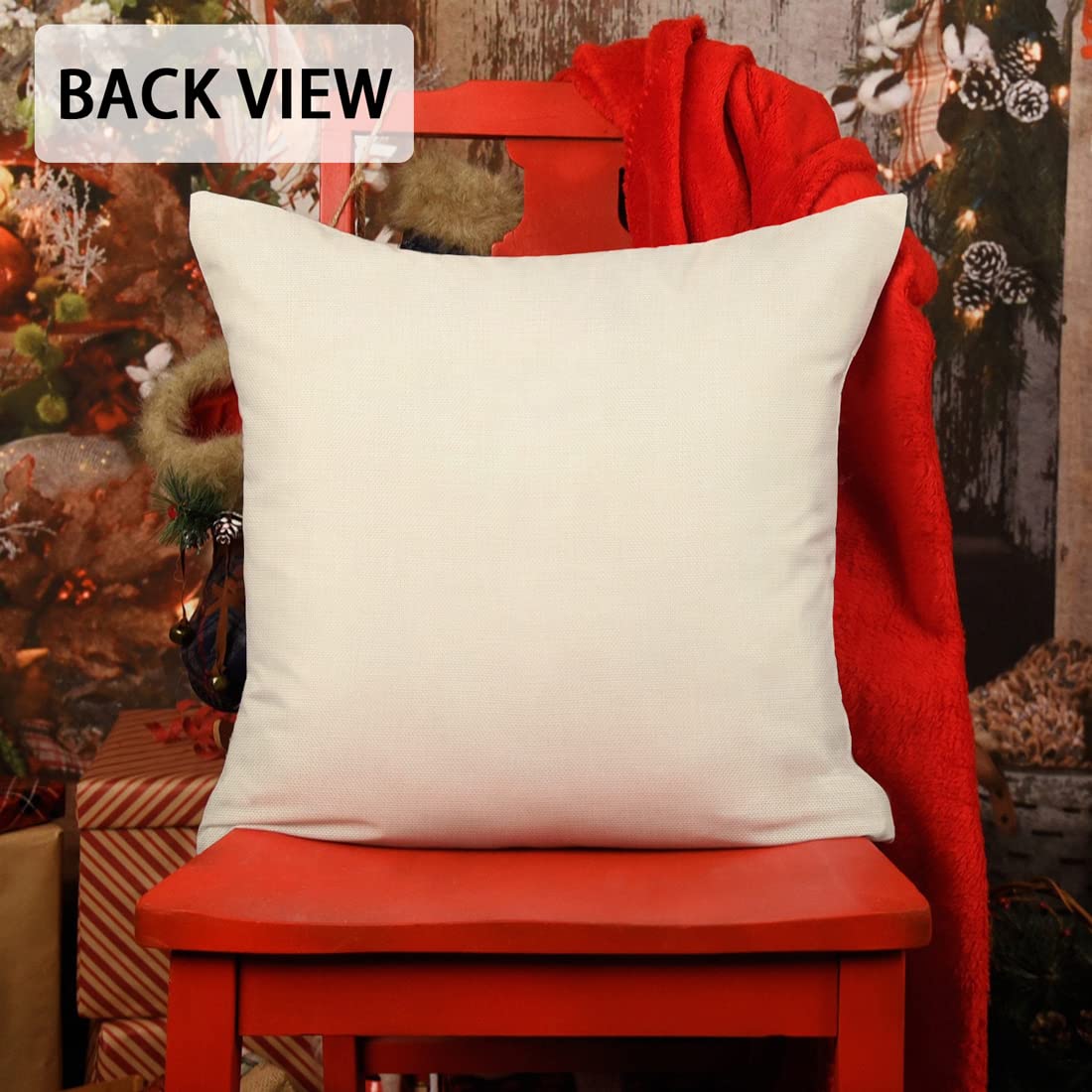 4 Pack 18x18 Inch Red Christmas Pillow Covers - Farmhouse Holiday Decor with Let It Snow & Holly Jolly Designs - Cozy Winter Throw Cushion Cases for Sofa, Couch, Living Room & Home Decor (S22C24)