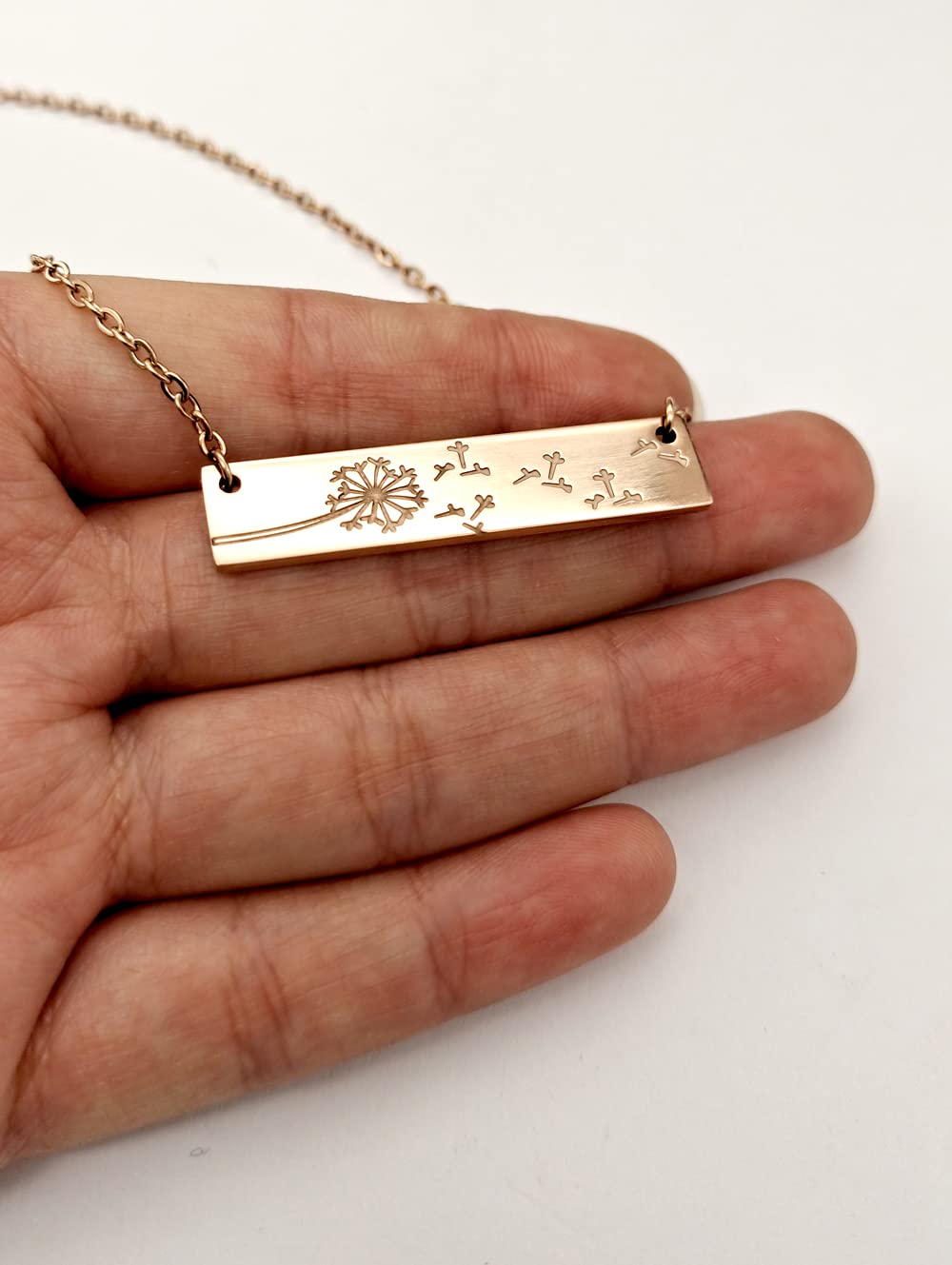 Dandelion Seed Geometric Pendant Necklace - 18 Inch Minimalist Bar Jewelry for Women, Mothers & Daughters | Perfect for Everyday Wear, Gifts & Special Occasions