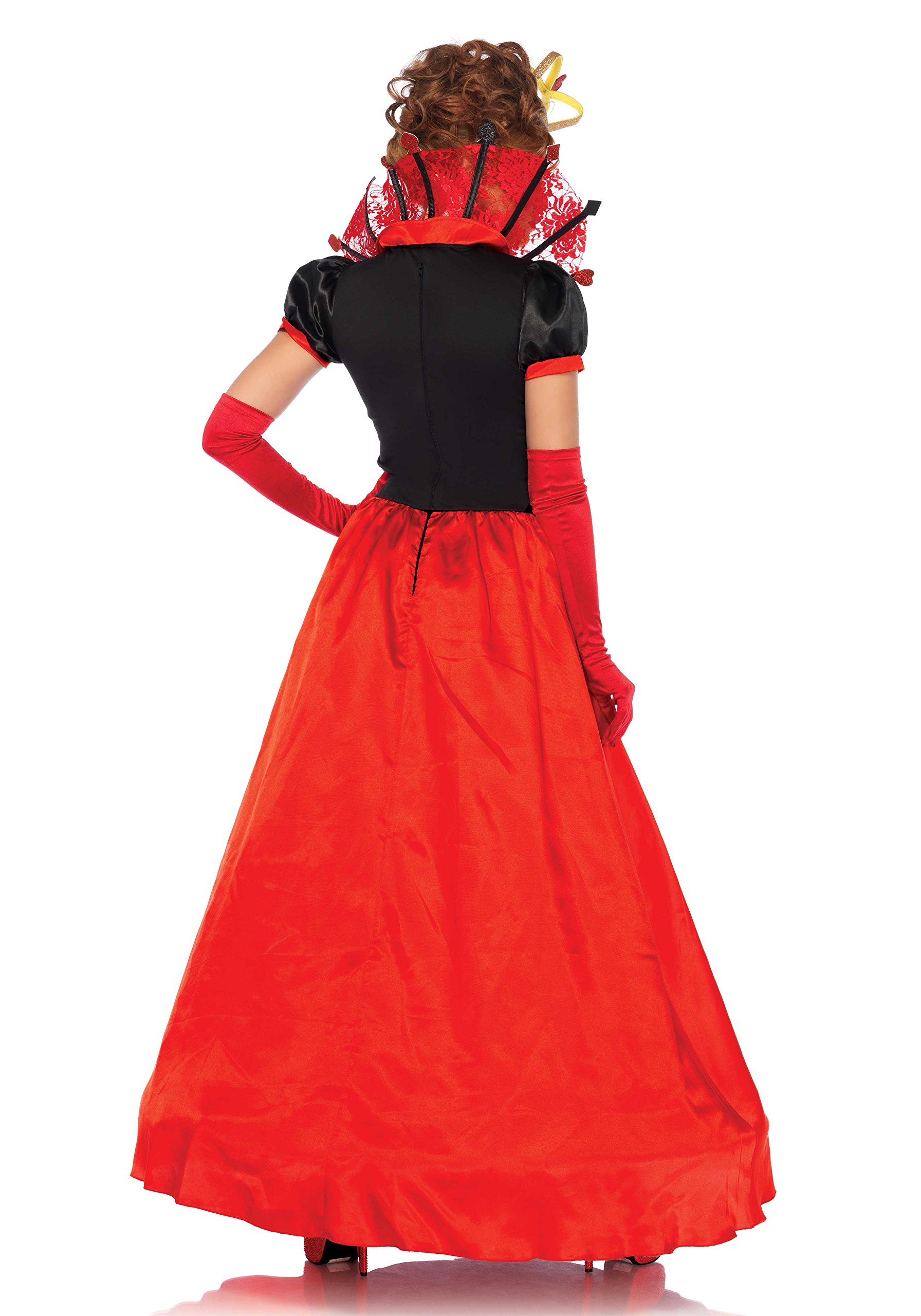 Leg Avenue Women's Wonderland Queen of Hearts Halloween Costume - Sexy Red & Black Dress with Corset & Petticoat for Cosplay, Costume Parties & Themed Events