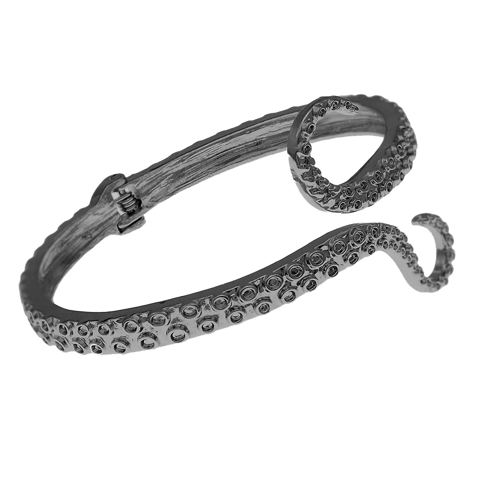 RechicGu Octopus Tentacle Bracelet - Adjustable Hinged Cuff Bangle with Ocean Animal Design for Gothic Horror Fashion | Perfect for Halloween Costumes, Cosplay, and Dark Aesthetic Jewelry
