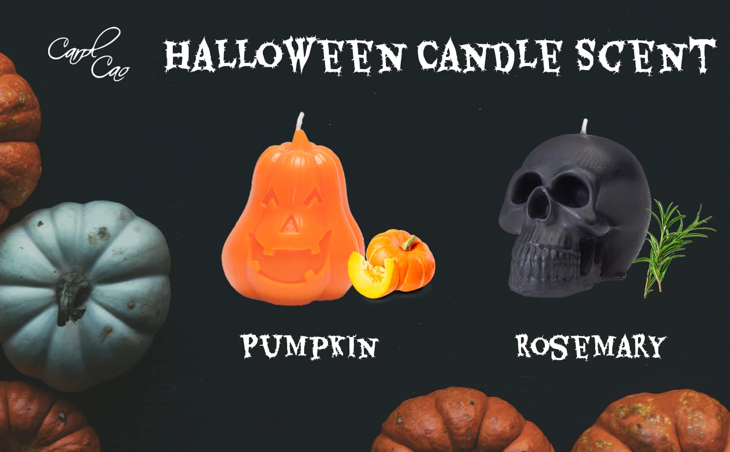 Halloween Scented Soy Wax Candles - Set of 2 Pumpkin Spice & Ghost Candles for Home Decor | Fall Seasonal Decor, Pumpkin Carving Parties, Spooky Table Centerpieces