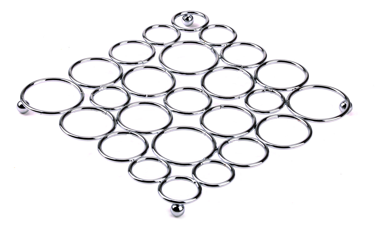 ITY Chrome Square Trivet G3841 - Heat Resistant Kitchen Trivet for Hot Pots & Pans - Perfect for Dining Tables, Countertops & Outdoor Cooking