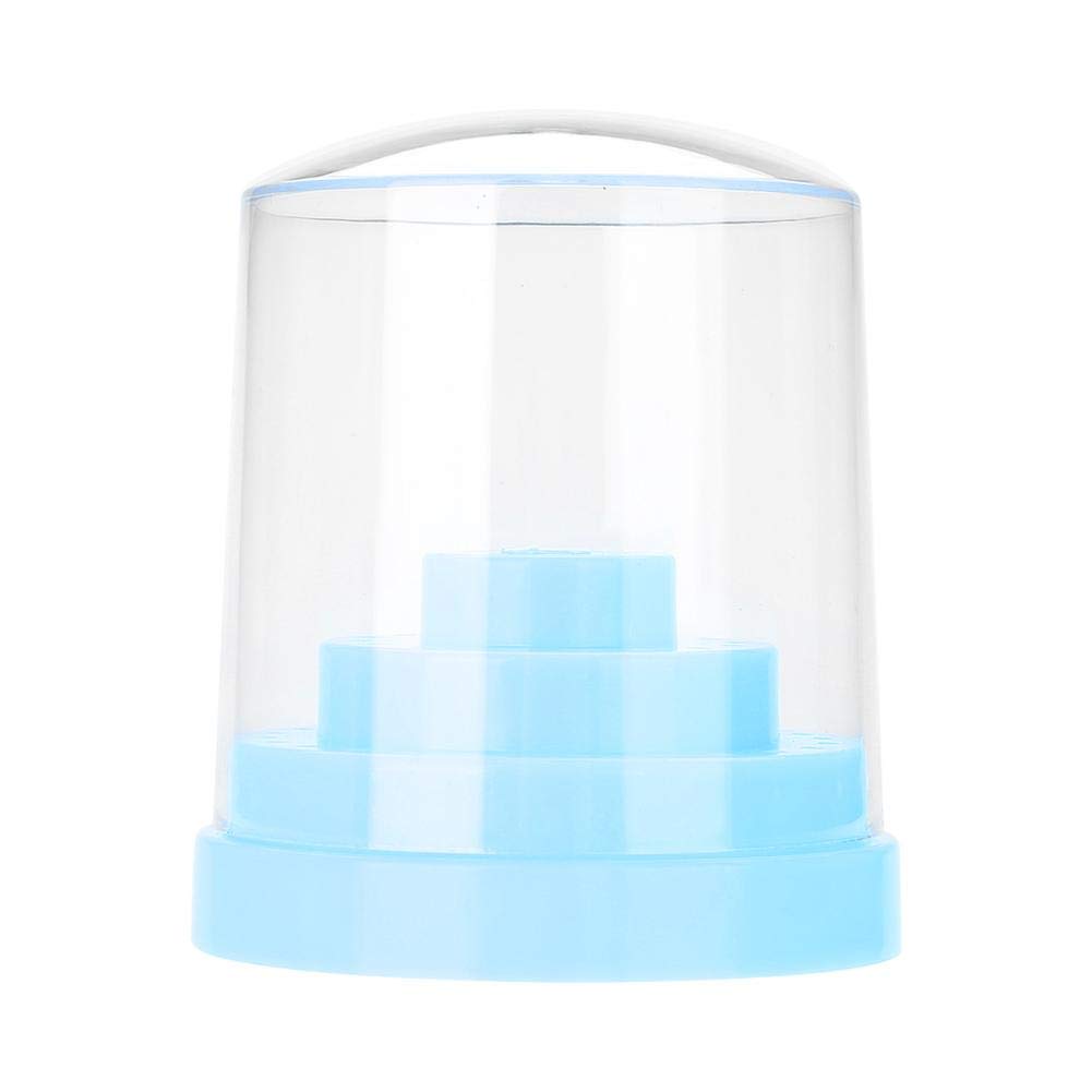 48 Holes Nail Drill Bit Holder - Plastic Nail Drill Bracket & Storage Box - Professional Drill Bit Display Organizer for Manicure & Pedicure (Blue) - Perfect for Salon, Home Nail Care & Travel Use
