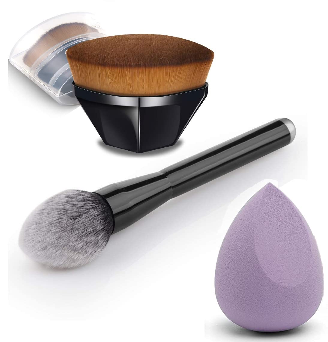 Jibaro Large Foundation Brush - Premium Mineral Powder & Flat Top Kabuki Brush for Flawless Makeup Application | Perfect for Liquid, Cream & Powder Cosmetics | Ideal for Professional Makeup & Everyday Beauty Routine