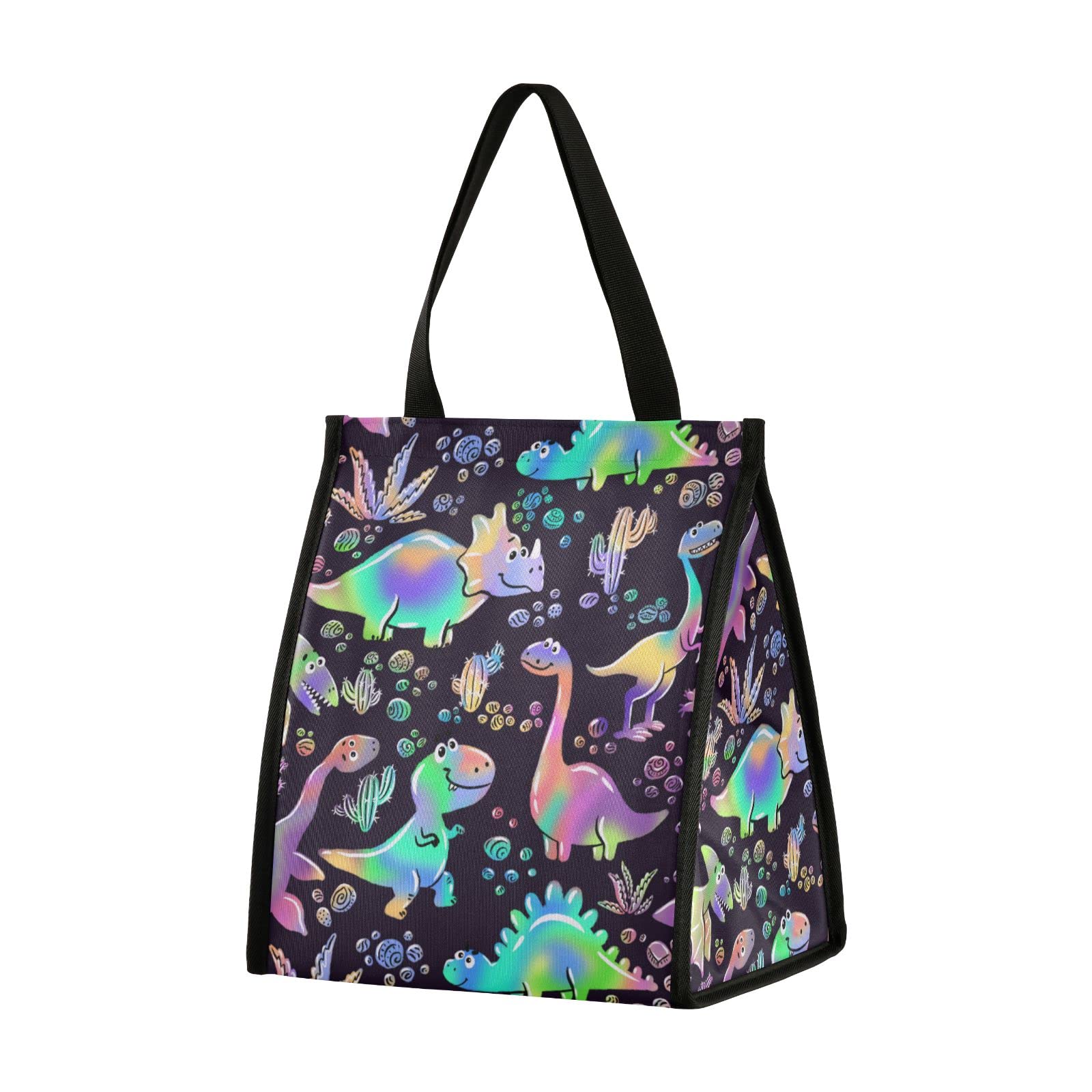 Insulated Rainbow Dinosaur Lunch Box for Kids - Leak Proof Cooler Tote Bag for School, Work & Outdoor Picnics - BPA Free Lunch Bag for Boys, Girls, Women & Men