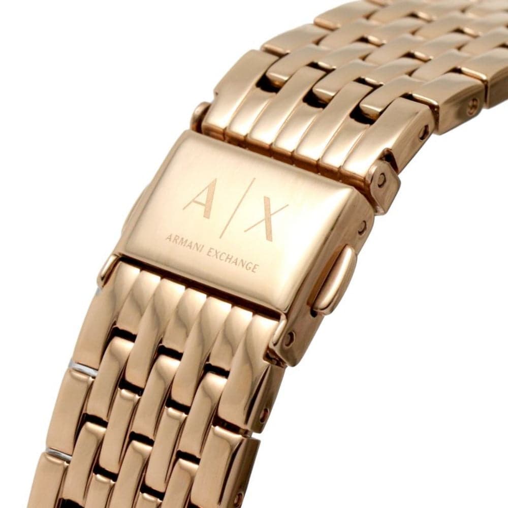 Armani Exchange AX5581 Rose Gold Stainless Steel Women's Watch - Elegant Fashion Accessory for Office, Party & Everyday Wear