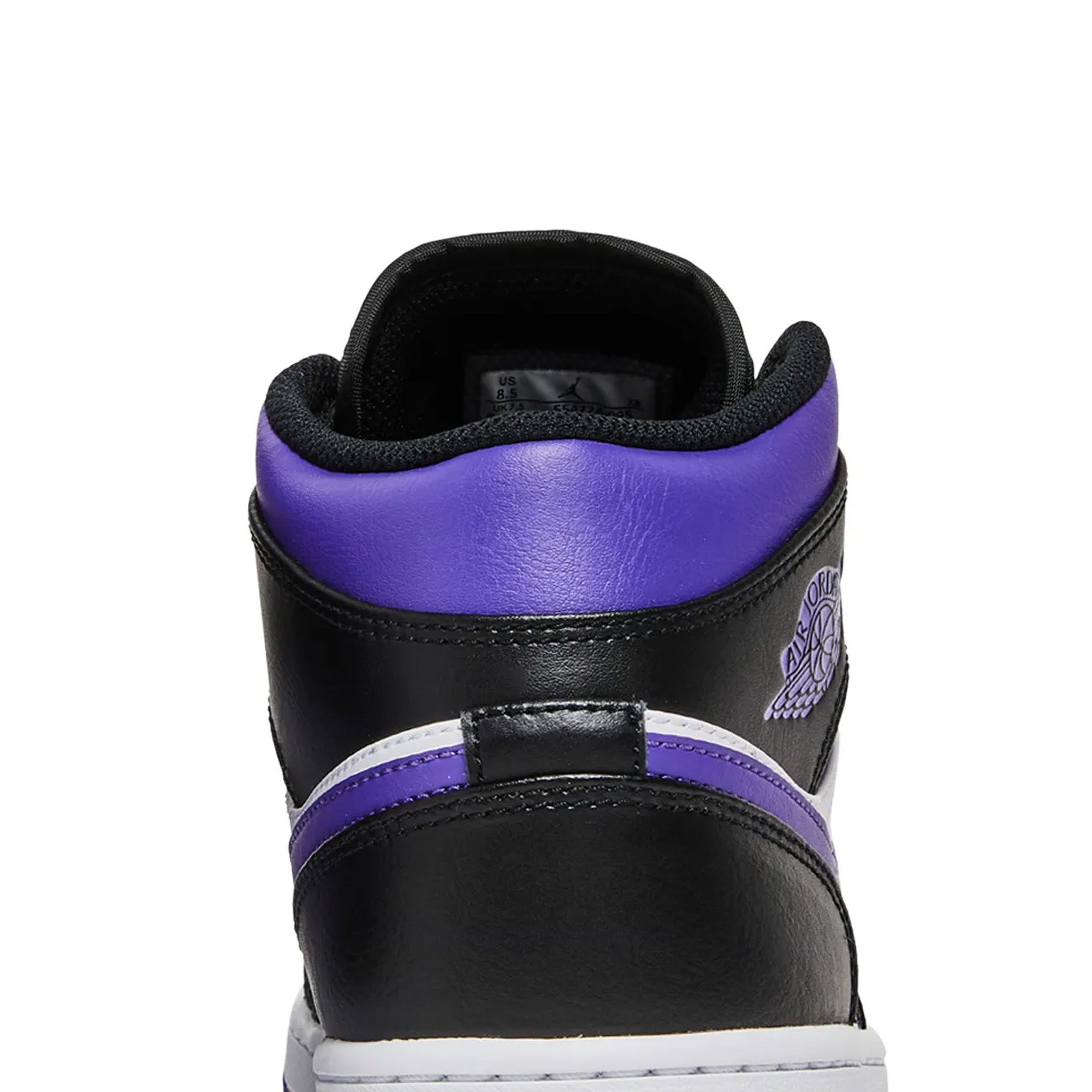 Air Jordan 1 Mid 'White Black Purple' Basketball Shoes (2022) - Men's Retro Sneakers for Casual Wear, Street Style & Basketball Games