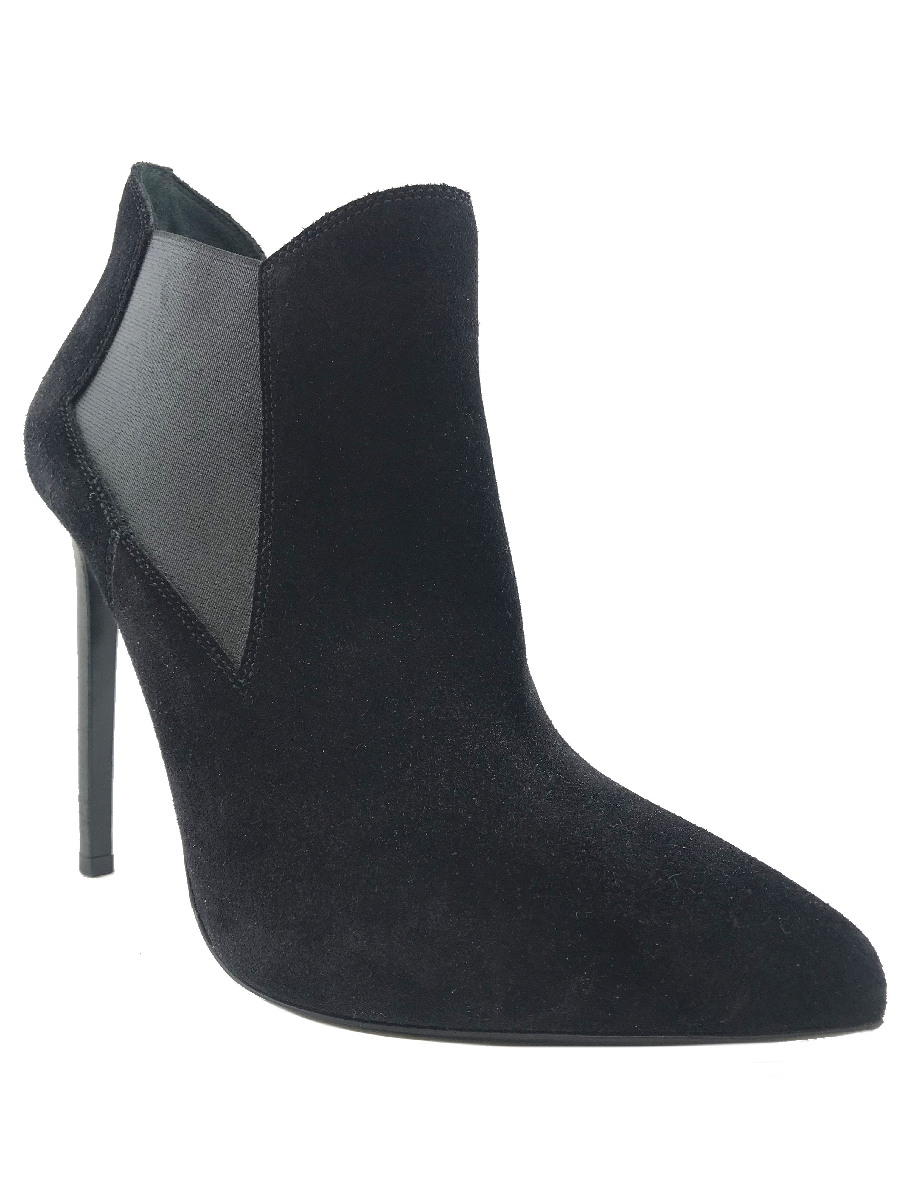 Saint Laurent Suede Pointed Toe Ankle Boots Women's Size 10 - Luxury Designer Boots for Fall & Winter Fashion, Office Wear & Night Out