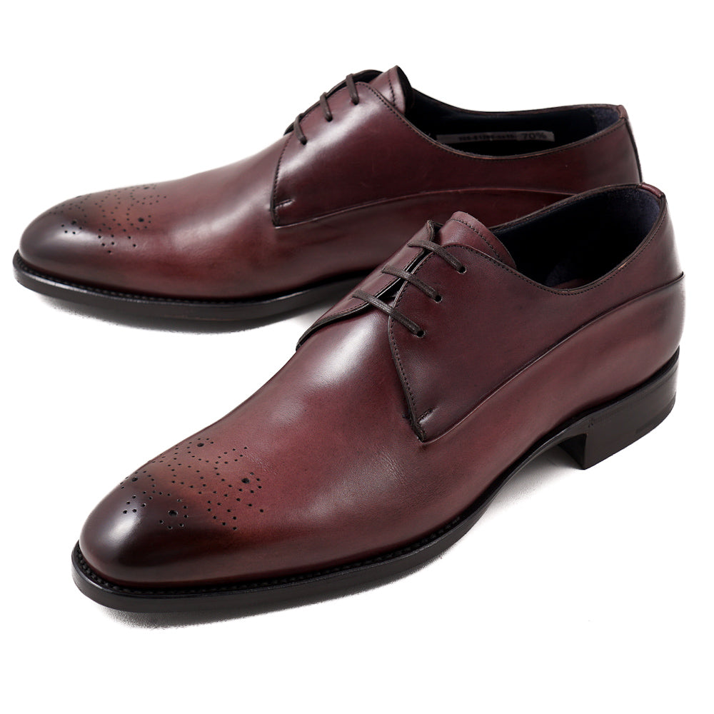 Ermenegildo Zegna Men's Goodyear Welt Derby Dress Shoes - Premium Leather Formal & Business Oxfords for Office, Wedding & Special Occasions