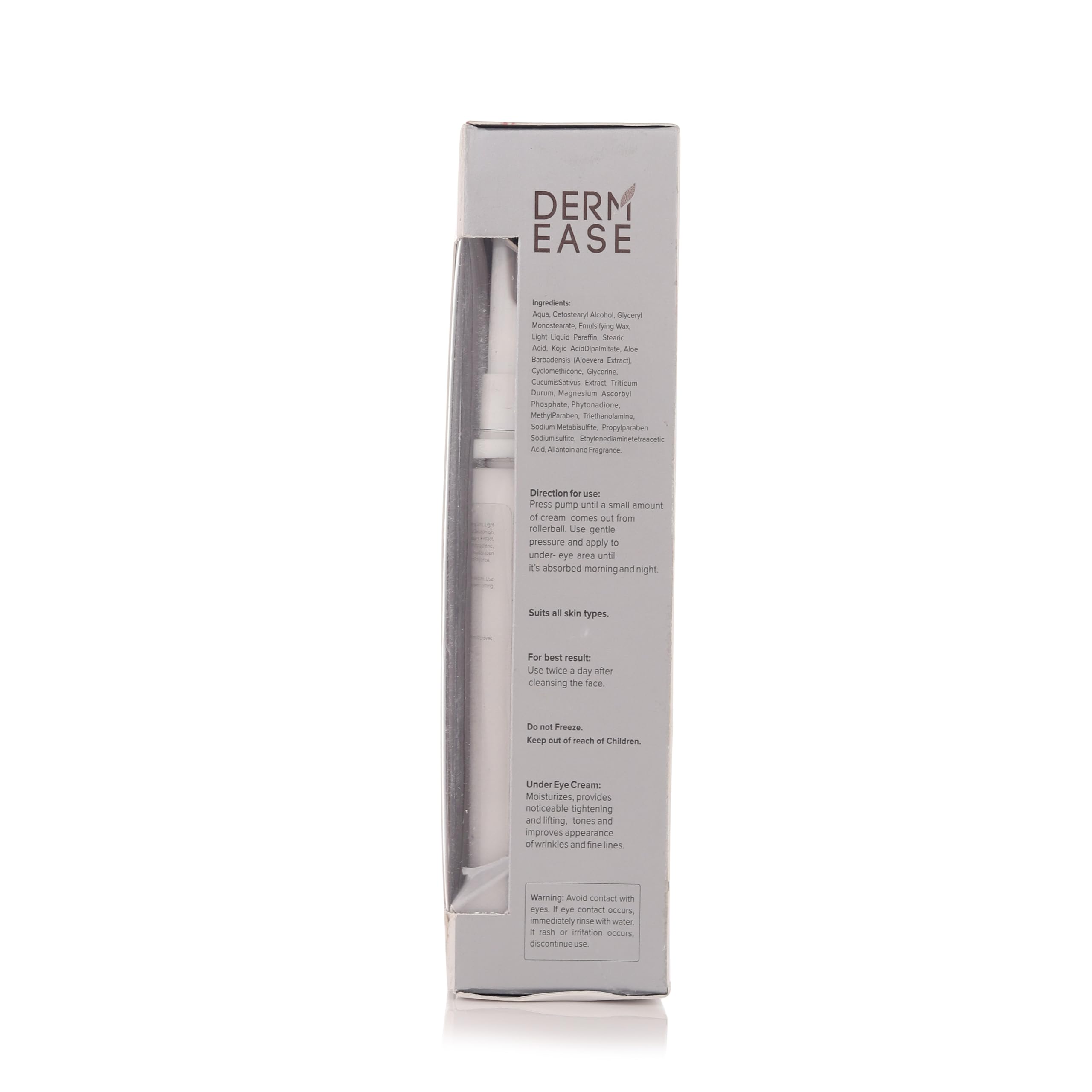 Derm Ease Ilite Ease Under Eye Cream for Dark Circles & Wrinkles - Kojic Acid, Cucumber Extract & Wheat Germ Oil (15ml) | Brightening & Anti-Aging Treatment for Puffy Eyes & Fine Lines | Perfect for Night Routine & Travel Skincare