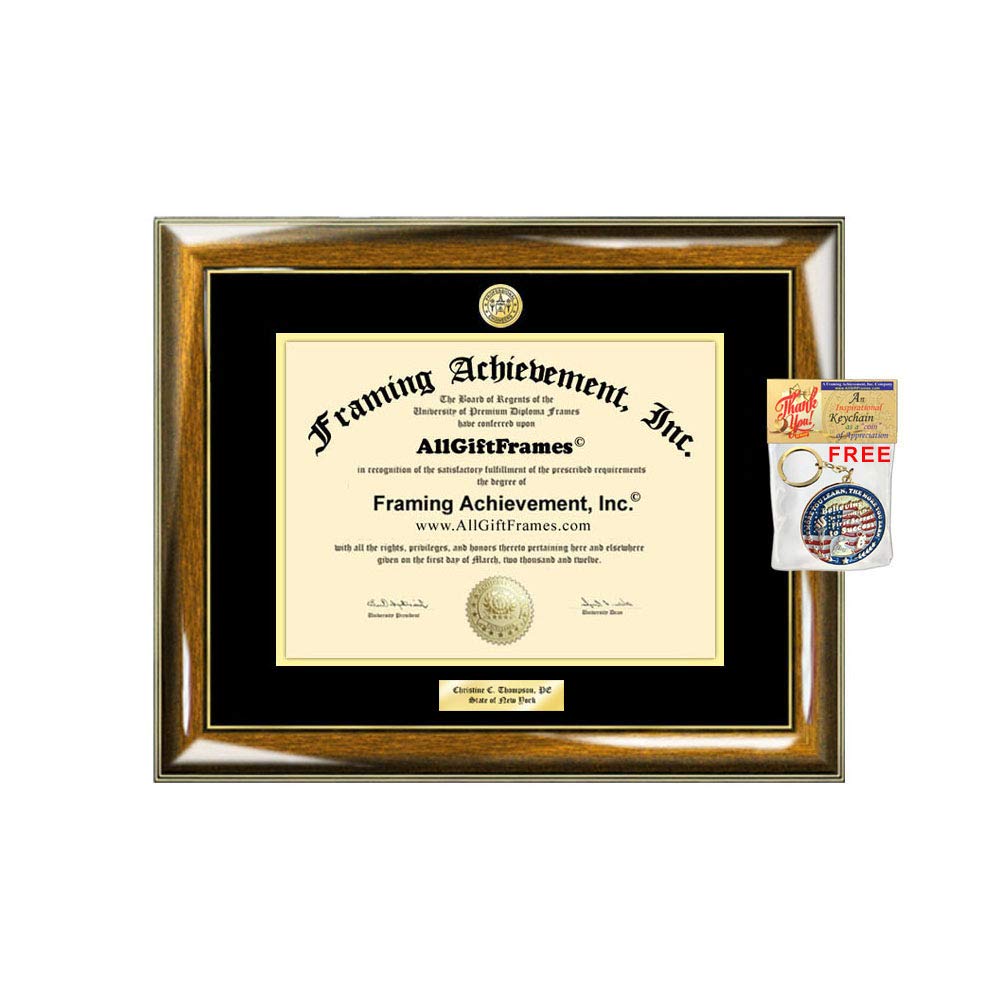 Professional PE License Certificate Holder Frame - State Board Approved Document Case for Engineers & Land Surveyors - Perfect Gift for Certified Professionals, Engraving & Logo Options - Ideal for Office Display, Career Milestones & Professional Training Certifications