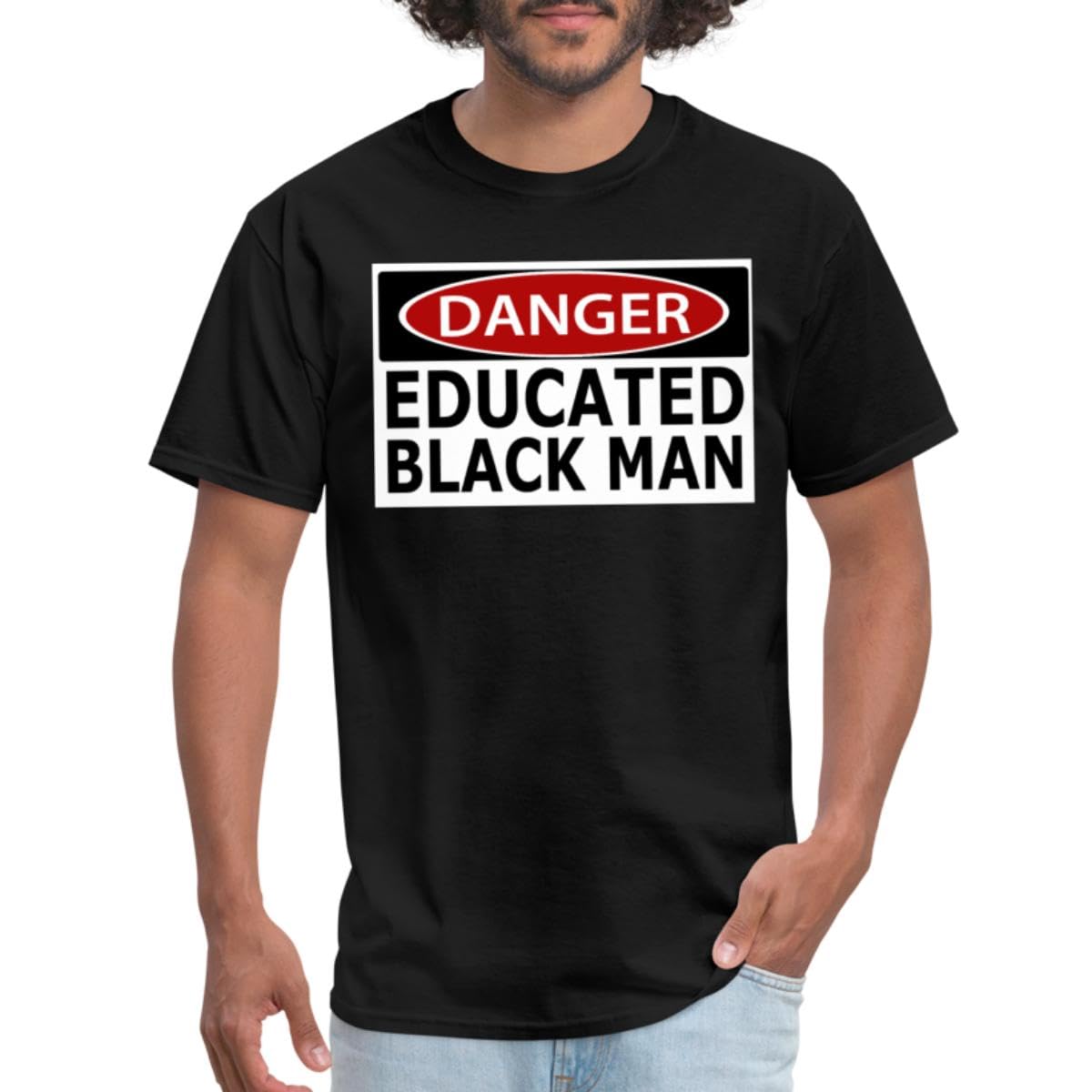 Danger Educated Black Man Men's T-Shirt | Spreadshirt Premium Cotton Tee | Casual Streetwear & Statement Apparel for Everyday Wear