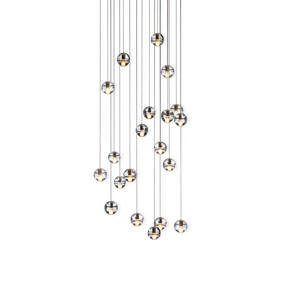Elegant Ball Crystal Pendant Light - Modern Chandelier for Dining Room, Bedroom & Living Room Decor - Dimmable LED Hanging Light Fixture