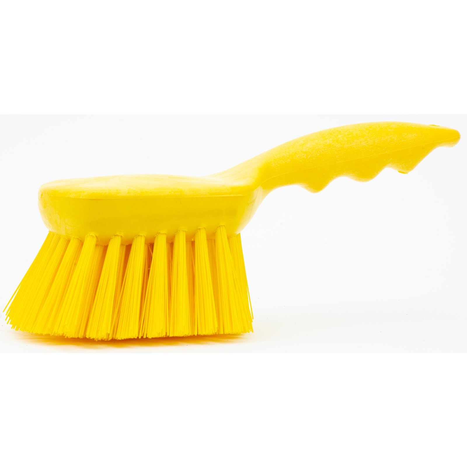 SPARTA 40541EC04 Heavy Duty Plastic Scrub Brush - 8 Inch Utility Cleaning Brush with Hanging Hole for Kitchen, Bathroom, Garage & Outdoor Use - Durable Yellow Cleaning Brush for Pots, Pans, Tiles & Tough Stains