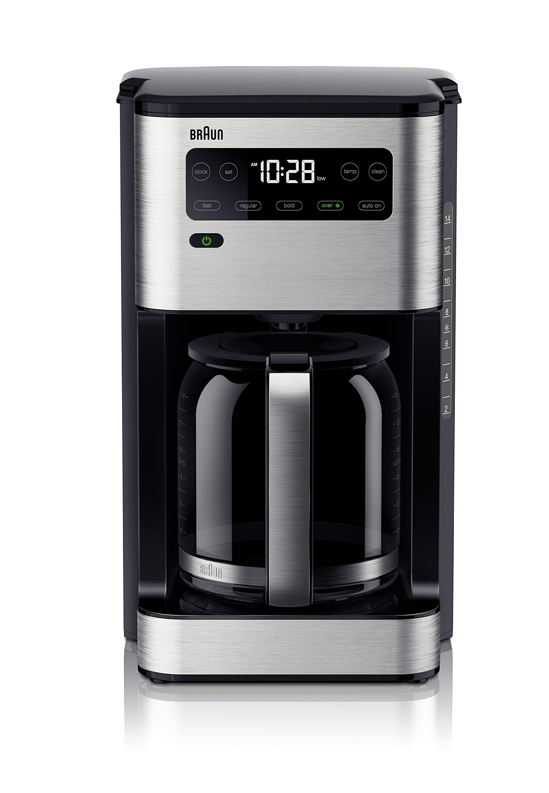 Braun Pure Flavor 14 Cup Drip Coffee Maker - Large Capacity Black Coffee Machine (KF5650BK) for Home, Office & Entertaining