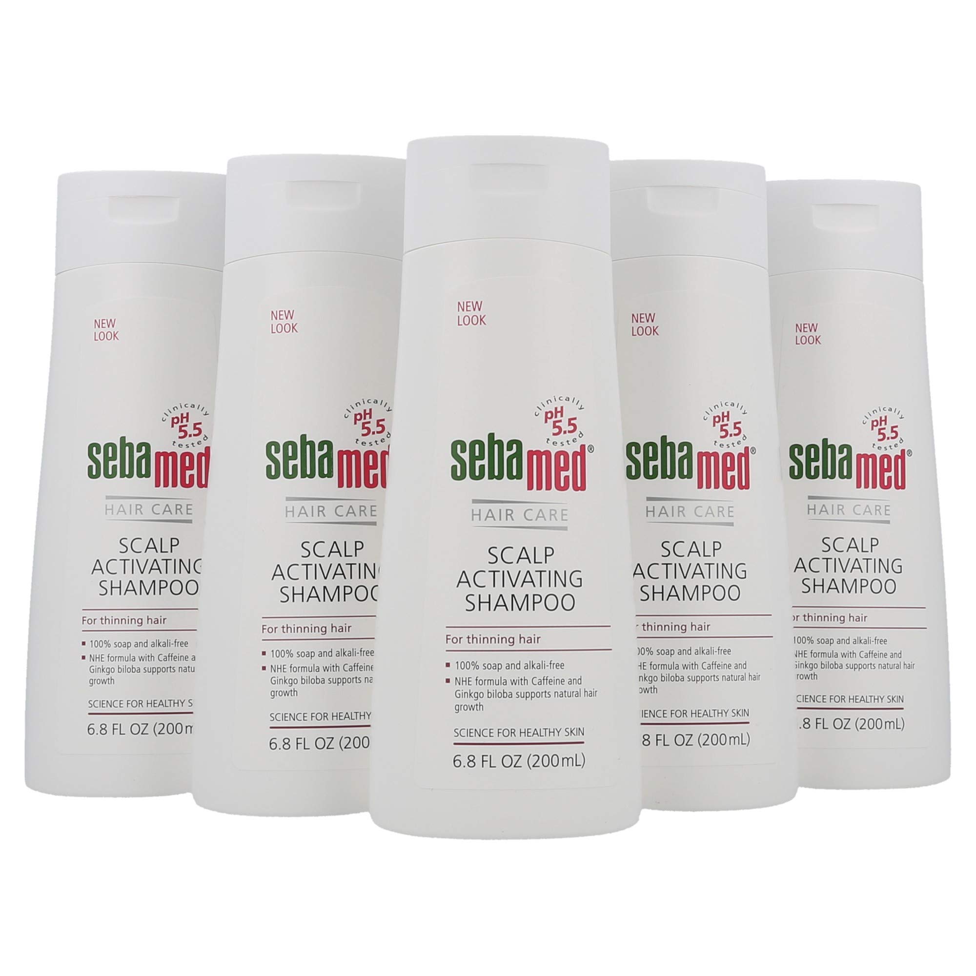Sebamed Anti Hair Loss Shampoo for Thinning Hair - Dermatologist Recommended Scalp Activating Formula to Support Natural Hair Growth & Reduce Hair Fall - 6.8 fl oz (200ml) Pack of 5 - Ideal for Daily Hair Care Routine & Thinning Hair Treatment