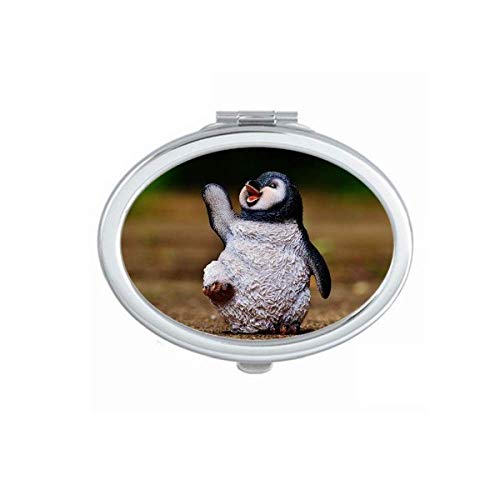 DIYthinker Cute Penguin Science Nature Mirror - Portable Foldable Double-Sided Hand Mirror for Makeup & Travel | Perfect for Vanity, Cosmetics, and On-the-Go Touch Ups