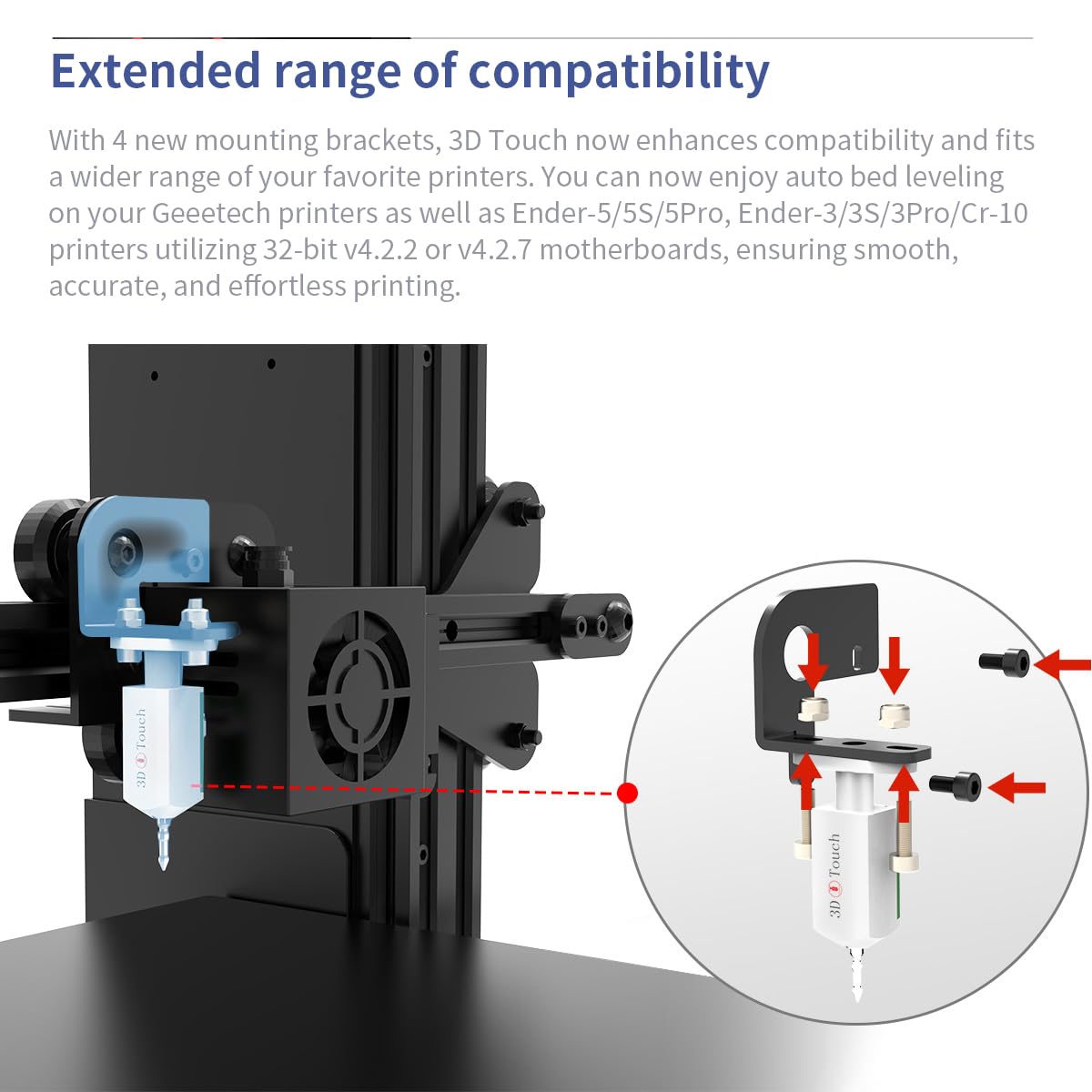 BL-Touch V3.2 Auto Leveling Sensor for Ender 3/5, CR-10 3D Printers - Precise Bed Leveling