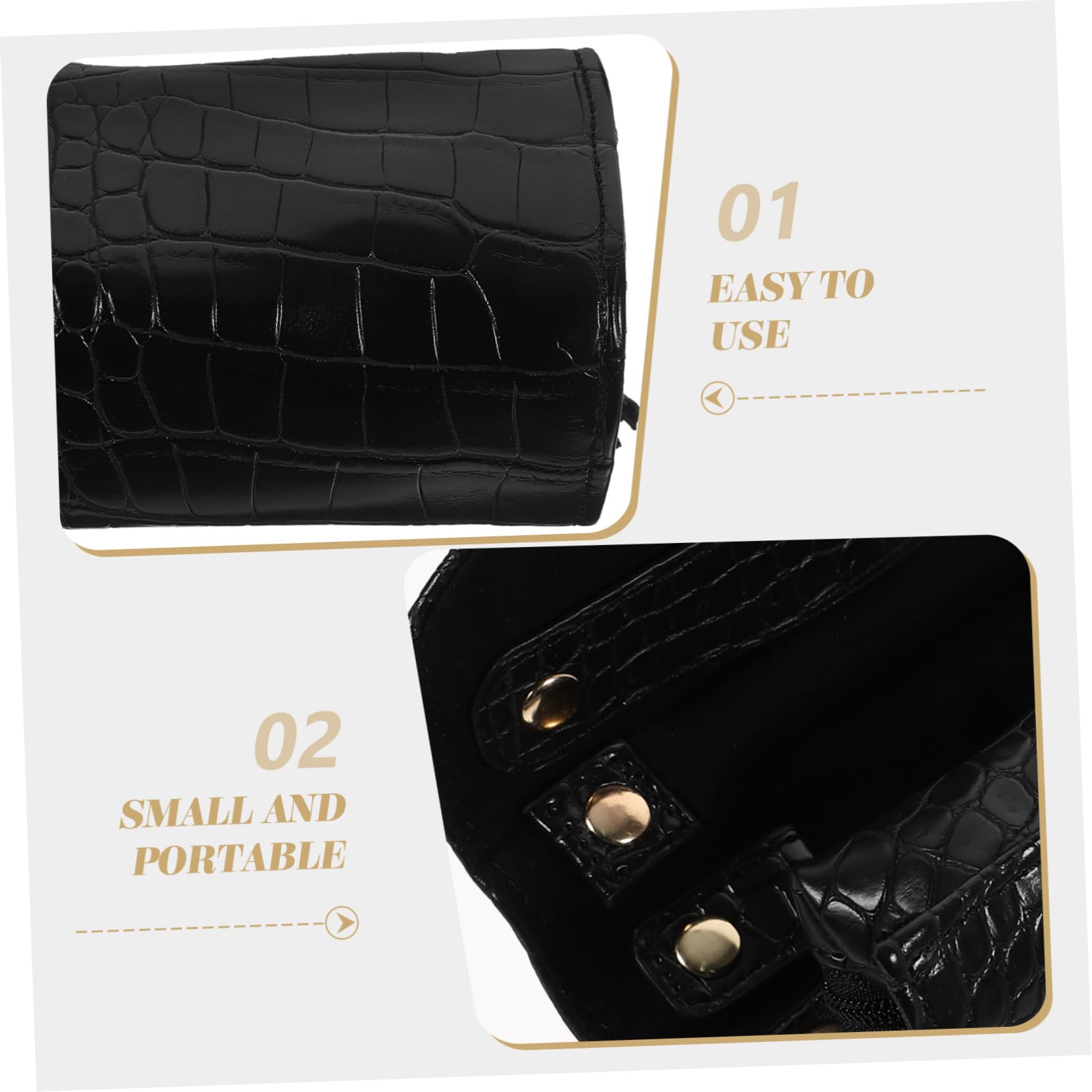 Ciieeo Travel Jewelry Organizer Roll - PU Leather Jewelry Case for Necklaces, Rings & Earrings - Compact & Scratch-Resistant Storage Pouch for Women - Perfect for Vacation, Business Trips & Daily Use