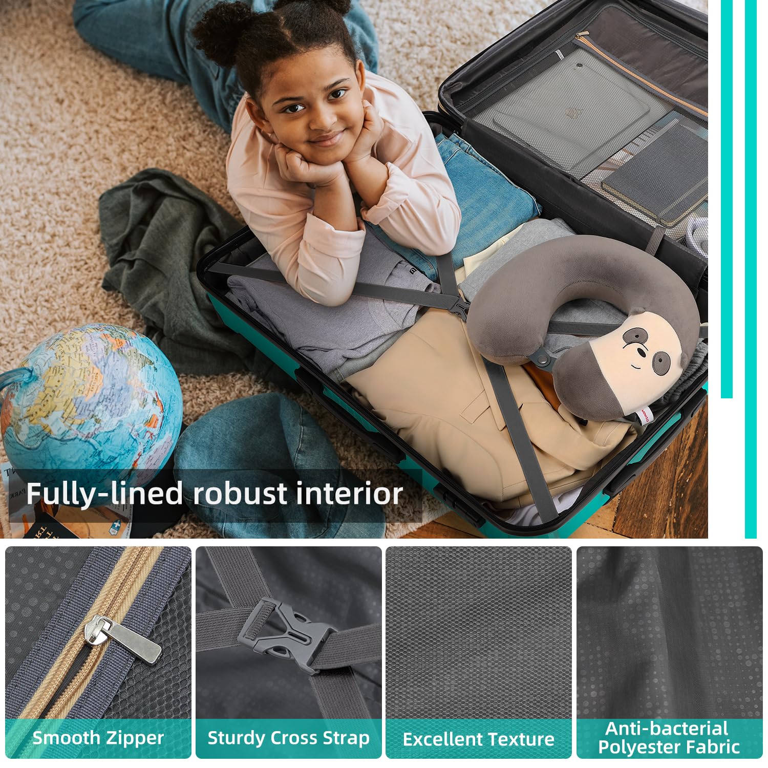 LEAVES KING 5-Piece Expandable Luggage Set with Spinner Wheels - 24