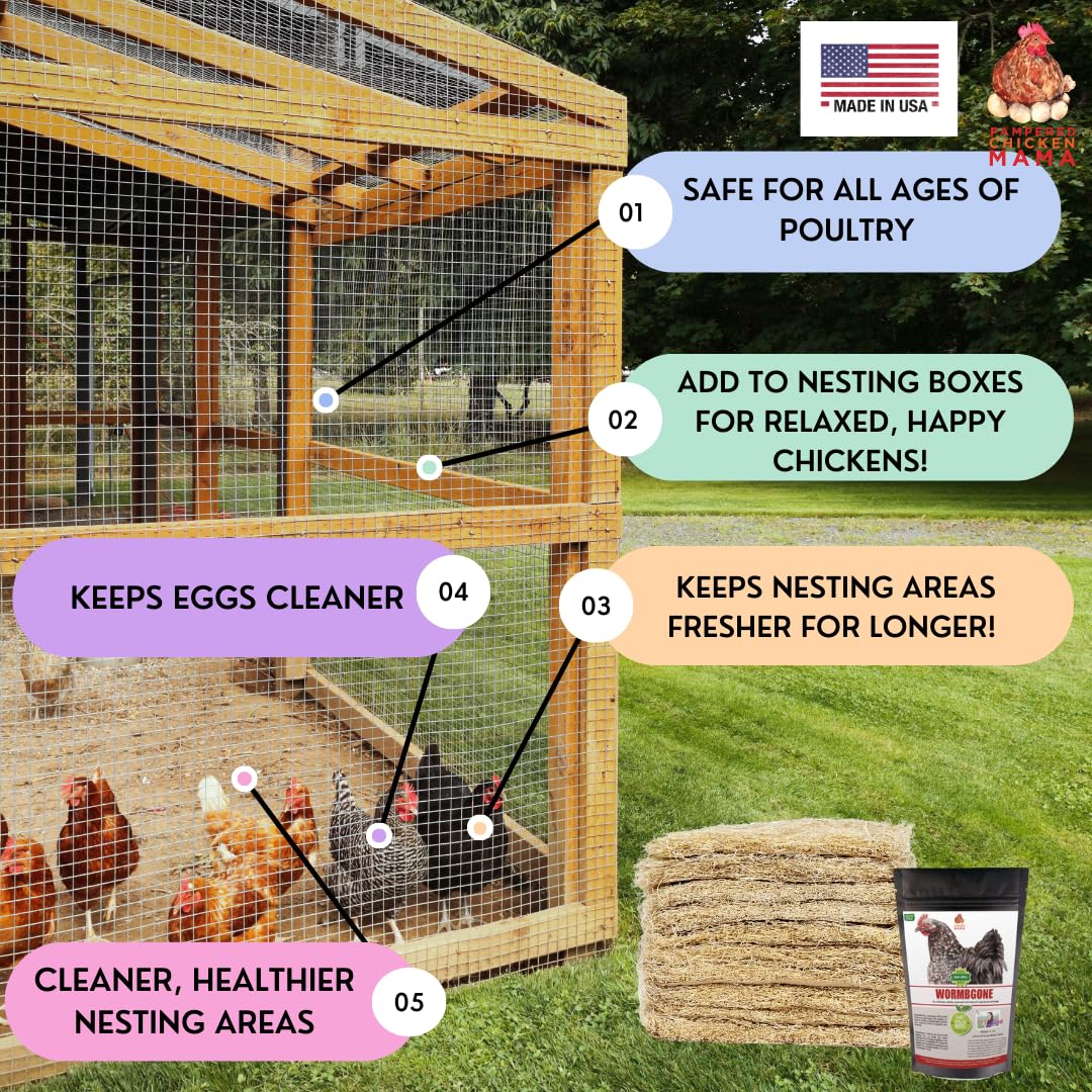 Premium Aspen Chicken Nesting Pads with Lavender & Chamomile - 5 Count | Soft Fluffy Nesting Liners, Herbal Bedding for Egg Laying, Coop Supplies - Perfect for Backyard Chickens & Poultry Comfort