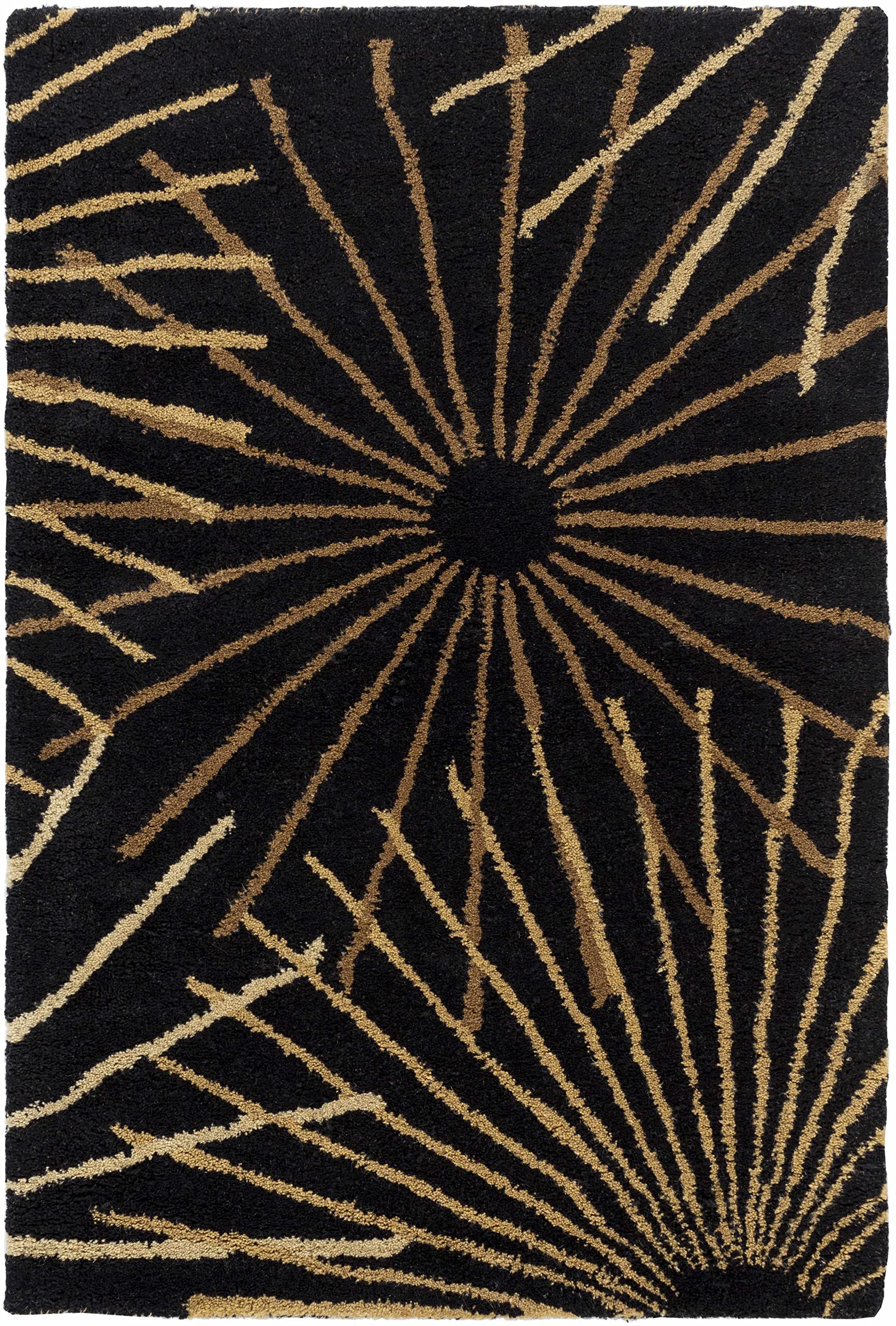 Hauteloom Clover Wool Area Rug - Modern Black, Brown, Beige - 9' x 12' - Soft & Durable for Living Room, Bedroom, Office - Perfect for Home Decor & Cozy Spaces