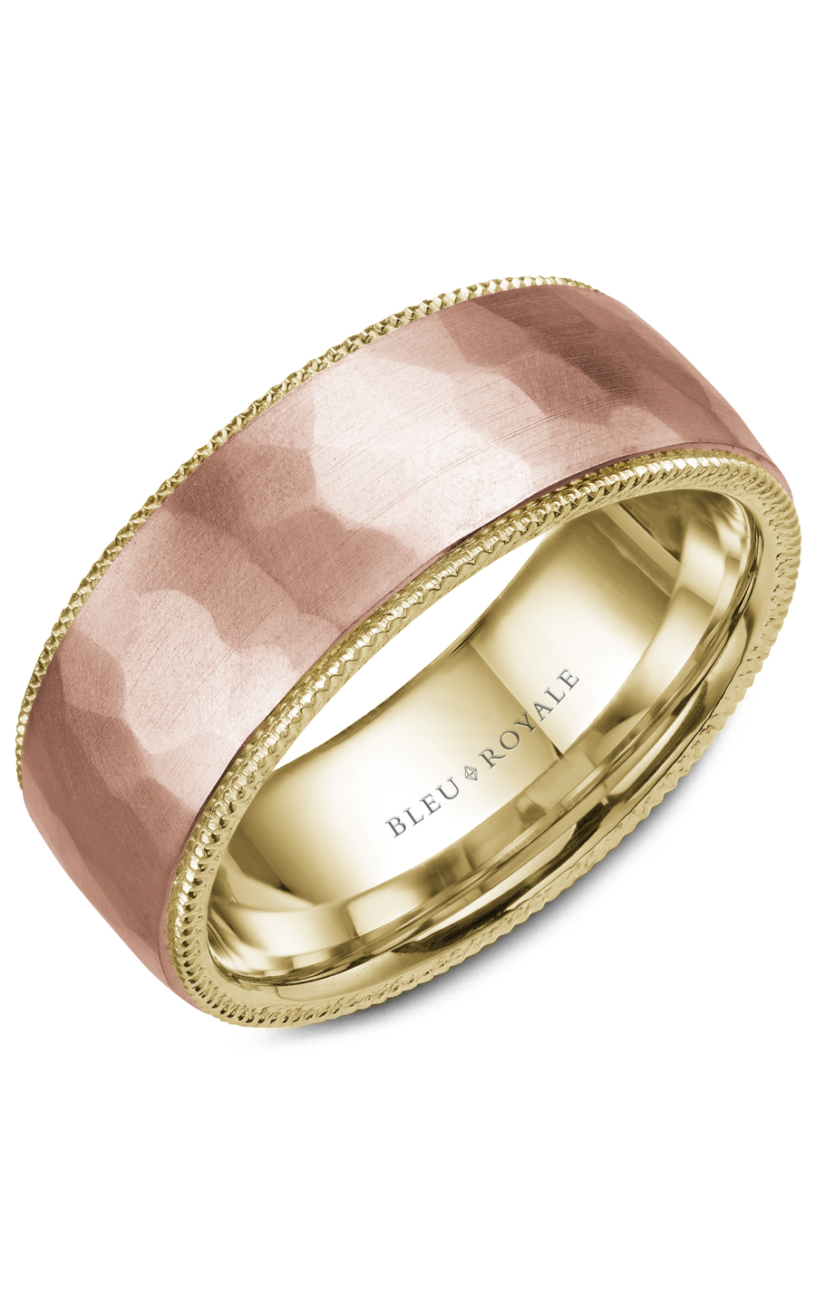 Bleu Royale Men's Wedding Band Ring RYL 018RY85 - 14K Gold Plated Tungsten Carbide Comfort Fit - Perfect for Engagement, Anniversary & Special Occasions
