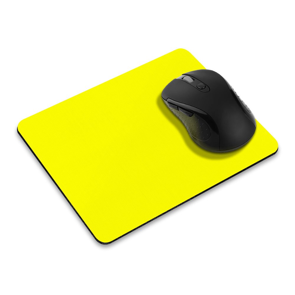 FINCIBO Non-Slip Rectangle Mouse Pad - Bright Yellow Gaming Mousepad for Office, Home & Computer Desk - Perfect for Work, Gaming & Daily Use