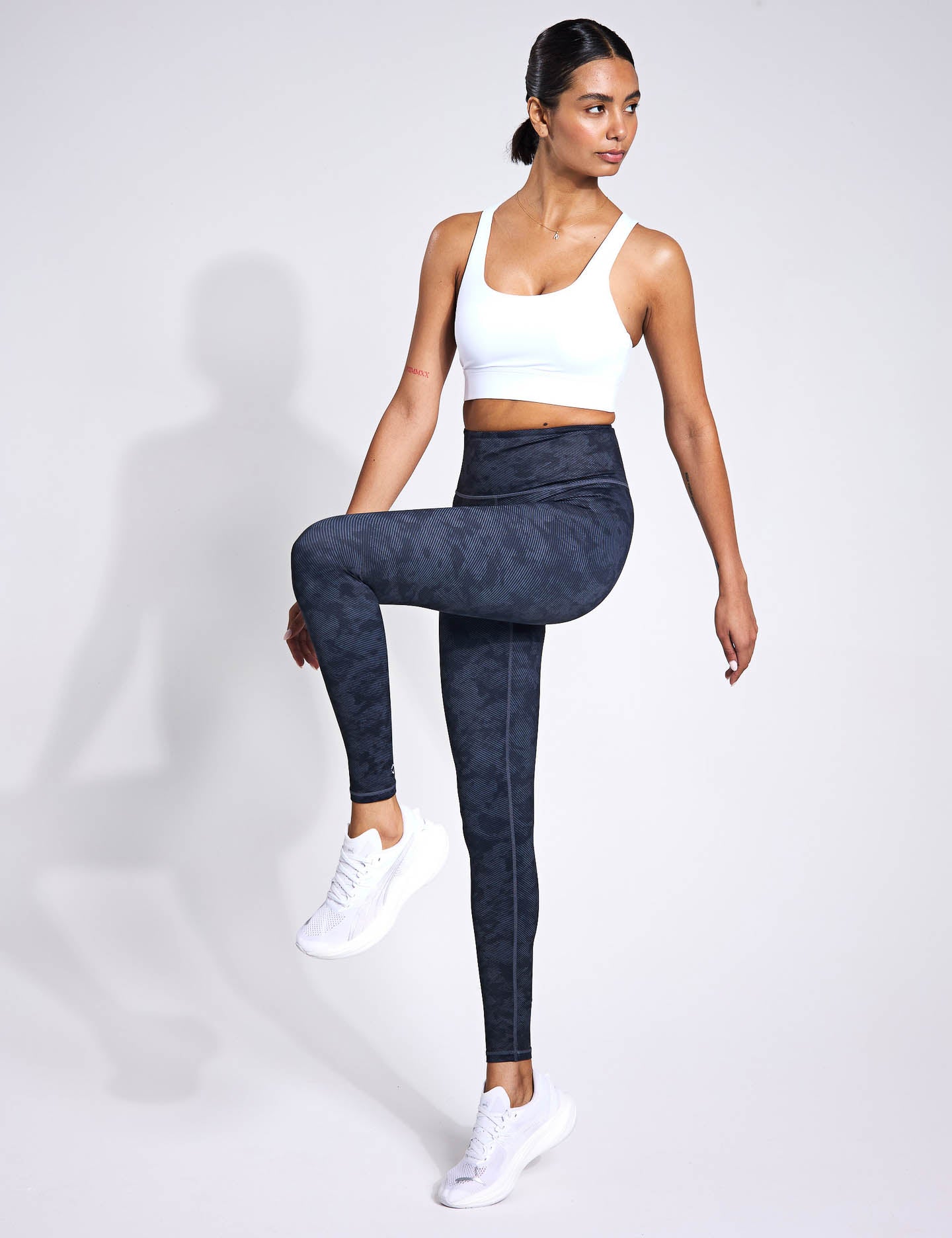 Astrid Ultra Core Full Length Legging - High Waisted Yoga Pants for Women, Black Stucco - Perfect for Workouts, Running, Yoga & Everyday Wear