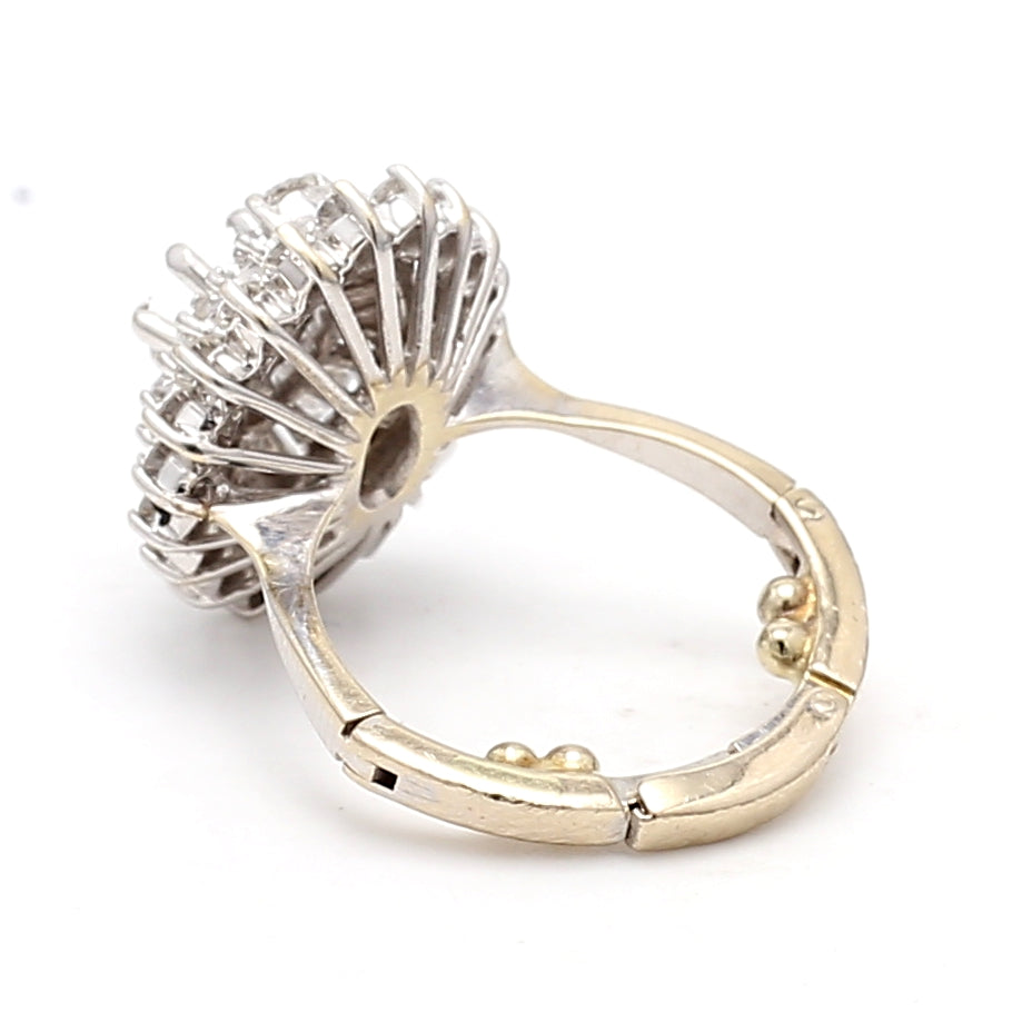 0.98 Carat Tapered Baguette & Round Diamond 14K White Gold Semi Mount Engagement Ring - Perfect for Bridal Sets, Wedding Bands & Anniversary Gifts