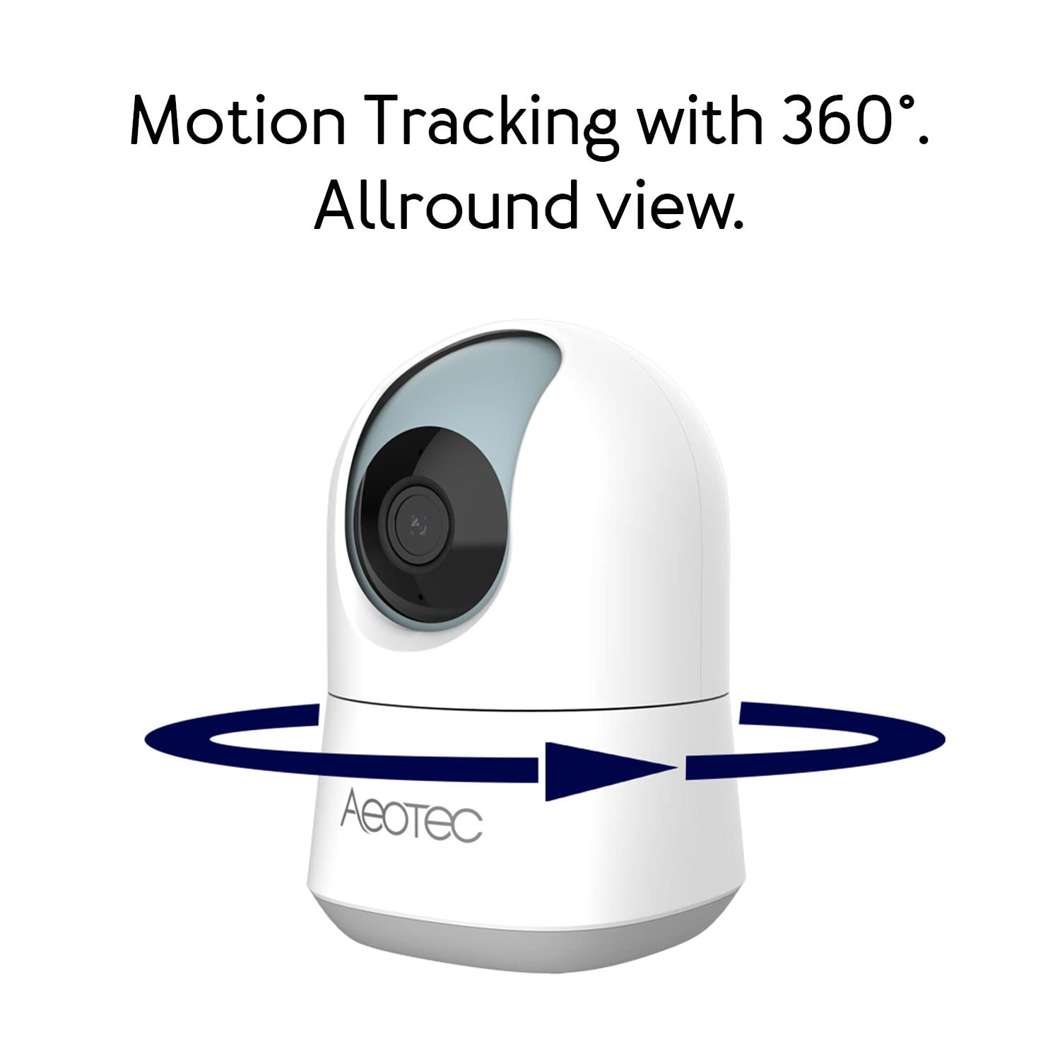Aeotec SmartThings WiFi IP Security Camera - 1080p Full HD, Night Vision, 360° Panoramic View, Person Detection, Motion Tracking & 2-Way Audio - Ideal for Home, Office & Baby Monitoring