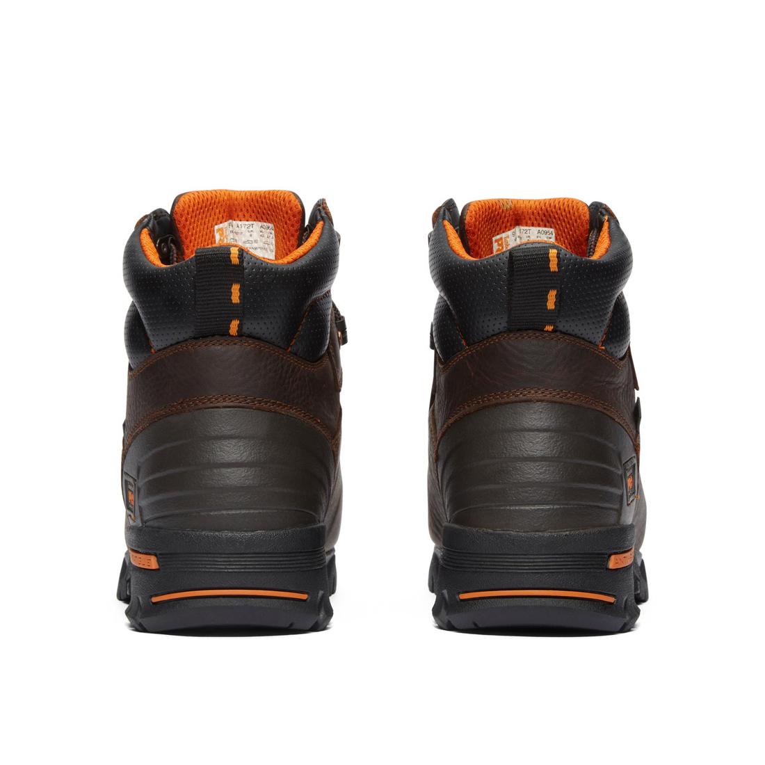 Endurance 6 Inch Steel Toe PR Met Guard Work Boots for Men - Brown Safety Shoes for Construction, Warehouse & Industrial Work