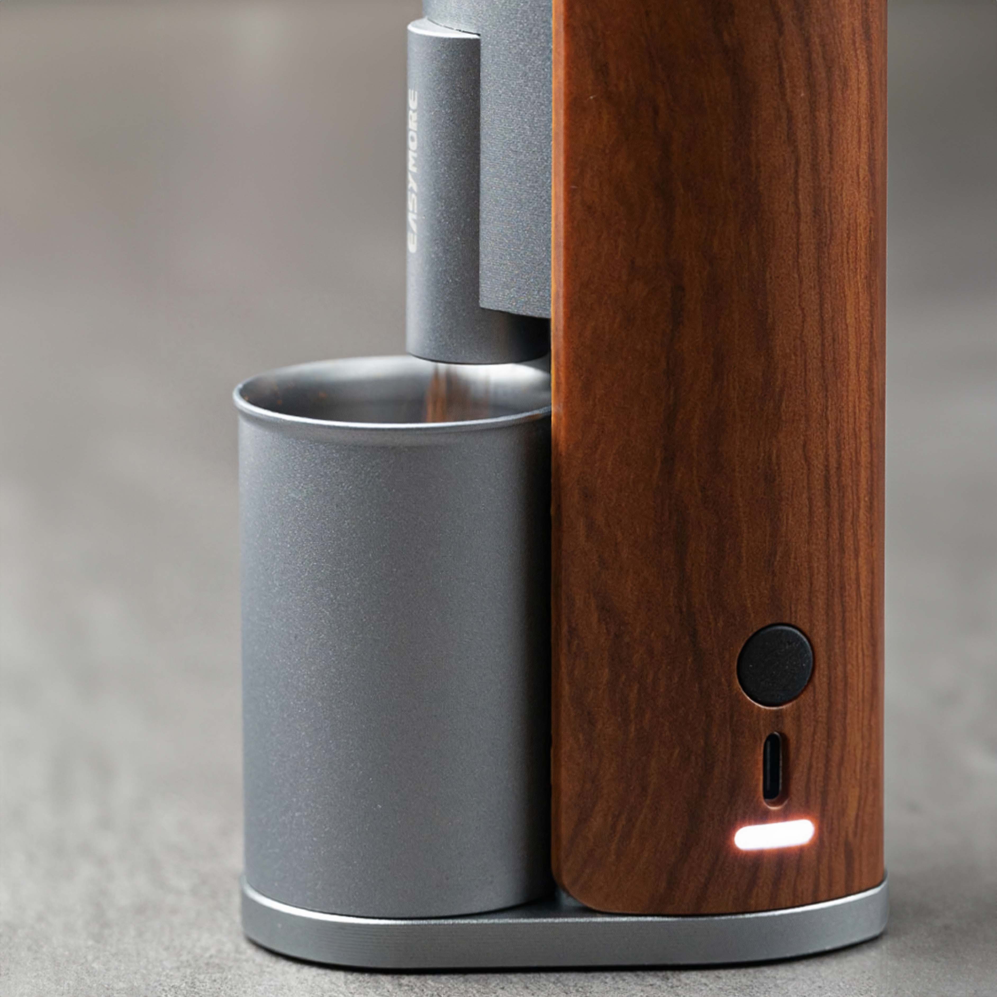 Premium Rechargeable Coffee Grinder with Elegant Wood Cover - Portable Electric Burr Mill for Fresh Espresso, French Press & Cold Brew at Home, Office or Travel