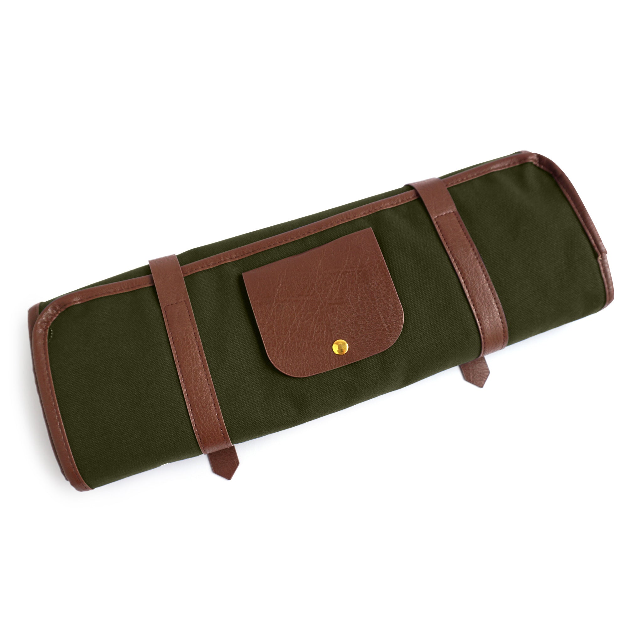 BARWARE ROLL UP - Army Green Canvas Bar Tool Organizer for Cocktail Making, Bartending & Outdoor Parties - Portable & Durable Canvas Drink Accessories Case