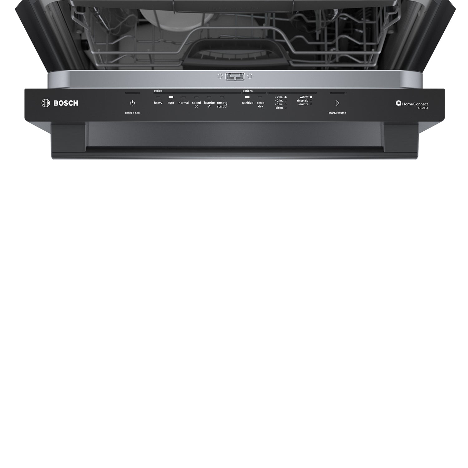 Bosch 24 Inch Black Stainless Steel Smart Dishwasher with Anti-Fingerprint Finish, Home Connect & Third Rack - SHX5AEM4N | Energy Efficient, Ultra Quiet Operation for Modern Kitchens