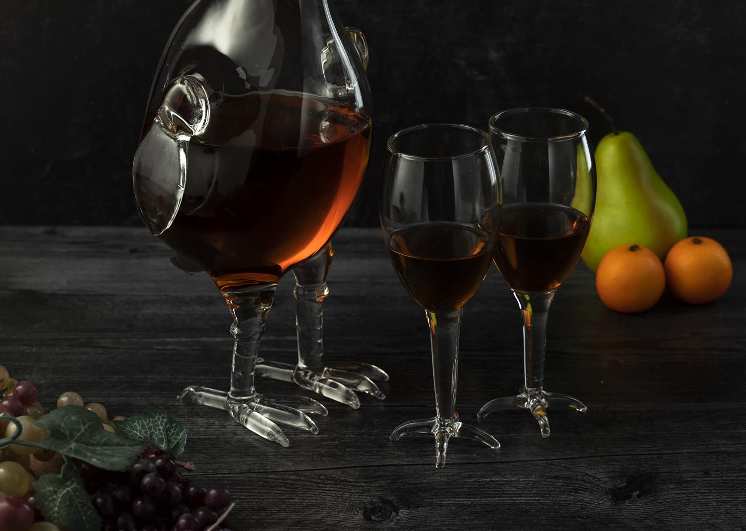 Premium Rooster-Shaped Glass Decanter Set - 500ml Whiskey & Wine Decanter with 2 Matching Glasses - Perfect for Scotch, Bourbon, Vodka & Spirits - Ideal Gift for Whiskey Enthusiasts & Home Bar Decor - Great for Parties, Gifting & Whiskey Tasting Events