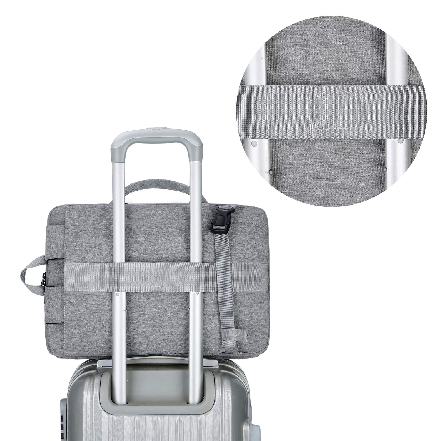 15.6 Inch Convertible Laptop Backpack for Men & Women - Large Capacity Oxford Cloth Multi-Functional Shoulder Messenger Bag - Business Travel, Commuting & Daily Use (Gray)