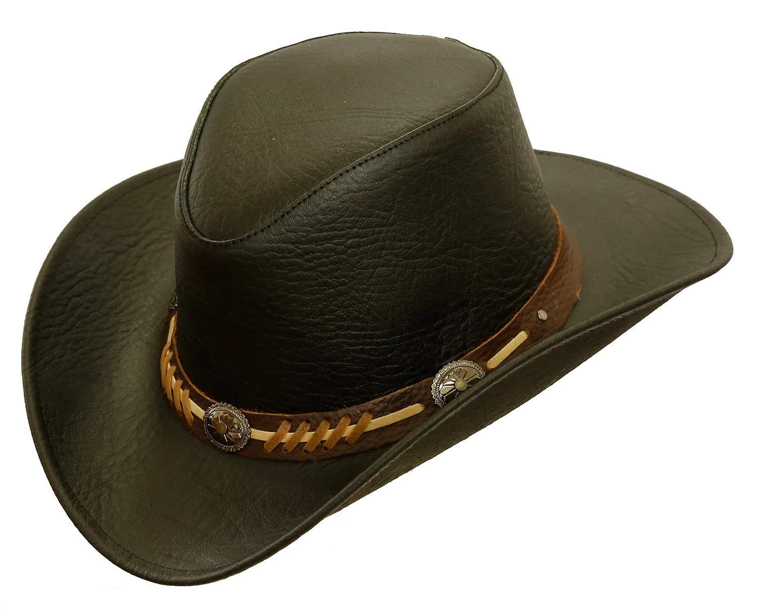 KAKADU Shapeable Stampy Leather Hat - Adjustable Western Cowboy Hat for Men & Women - Perfect for Rodeo, Country Music Festivals & Outdoor Adventures