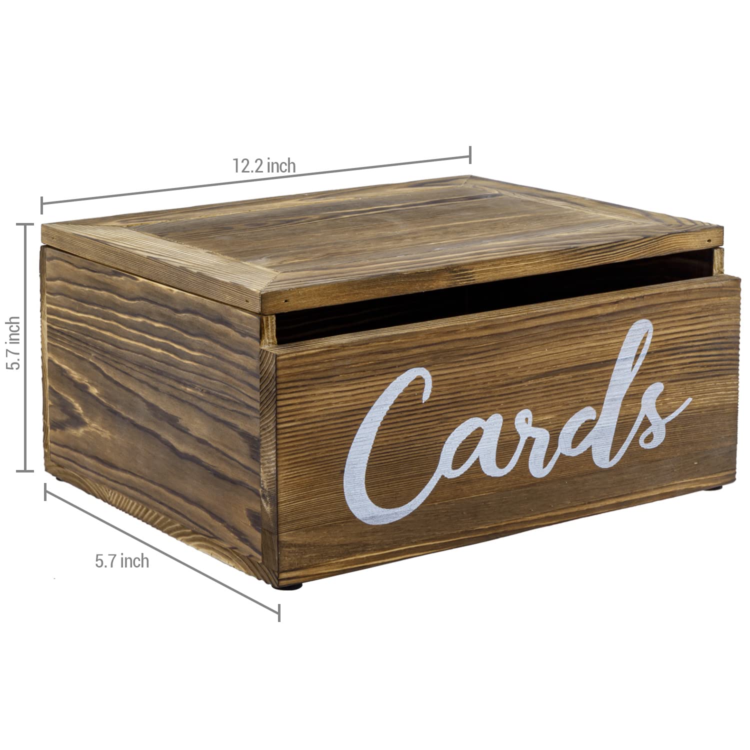 MyGift Rustic Brown Solid Wood Wall Mounted Wedding Card Box - Hinged Lid Envelope Holder for Reception, Thank You Cards & Gift Cards - Perfect for Weddings, Anniversaries & Special Events
