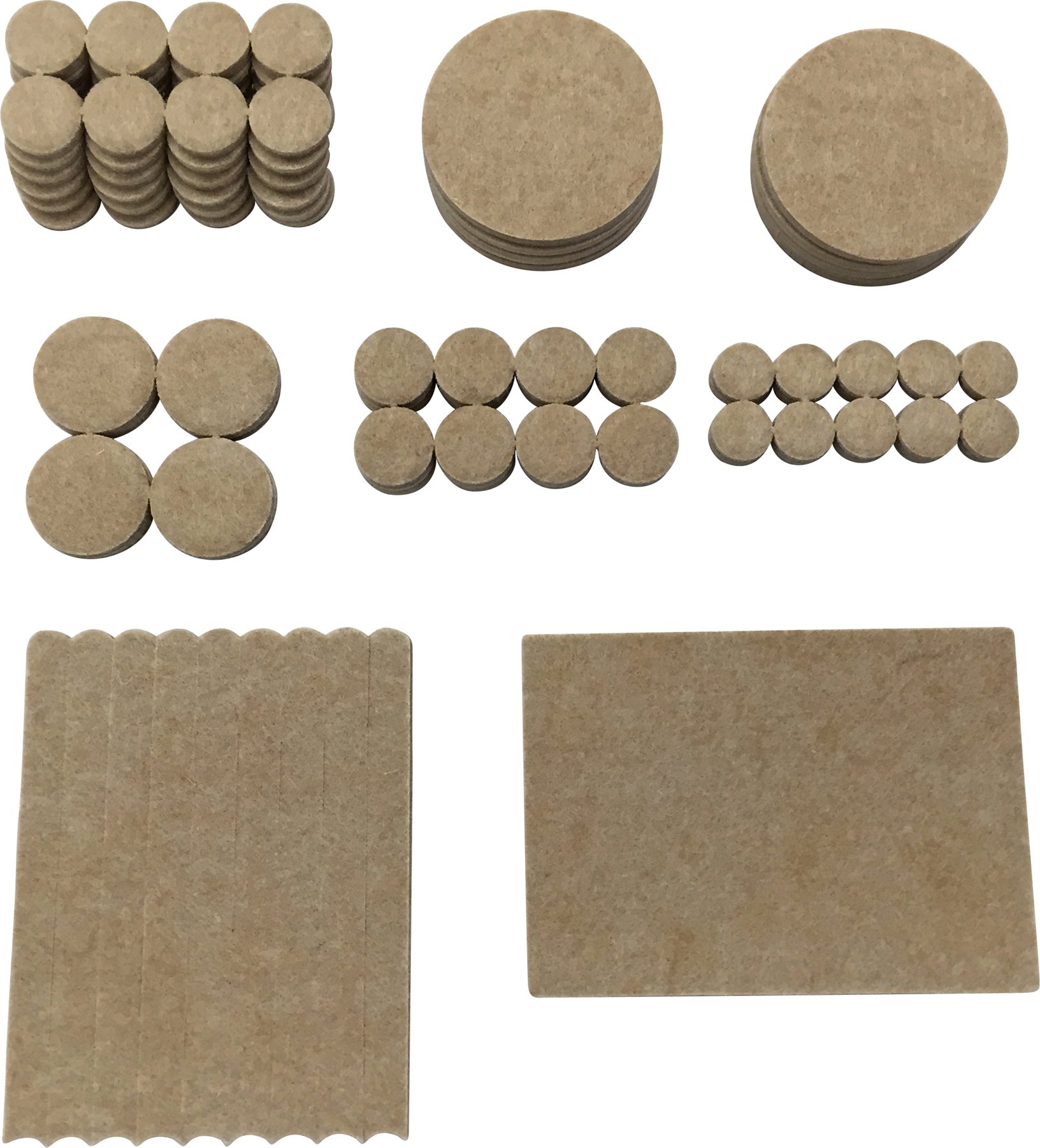 Shepherd Hardware 9839 Self-Adhesive Felt Furniture Pads - 118-Piece Set with Assorted Sizes (1/2