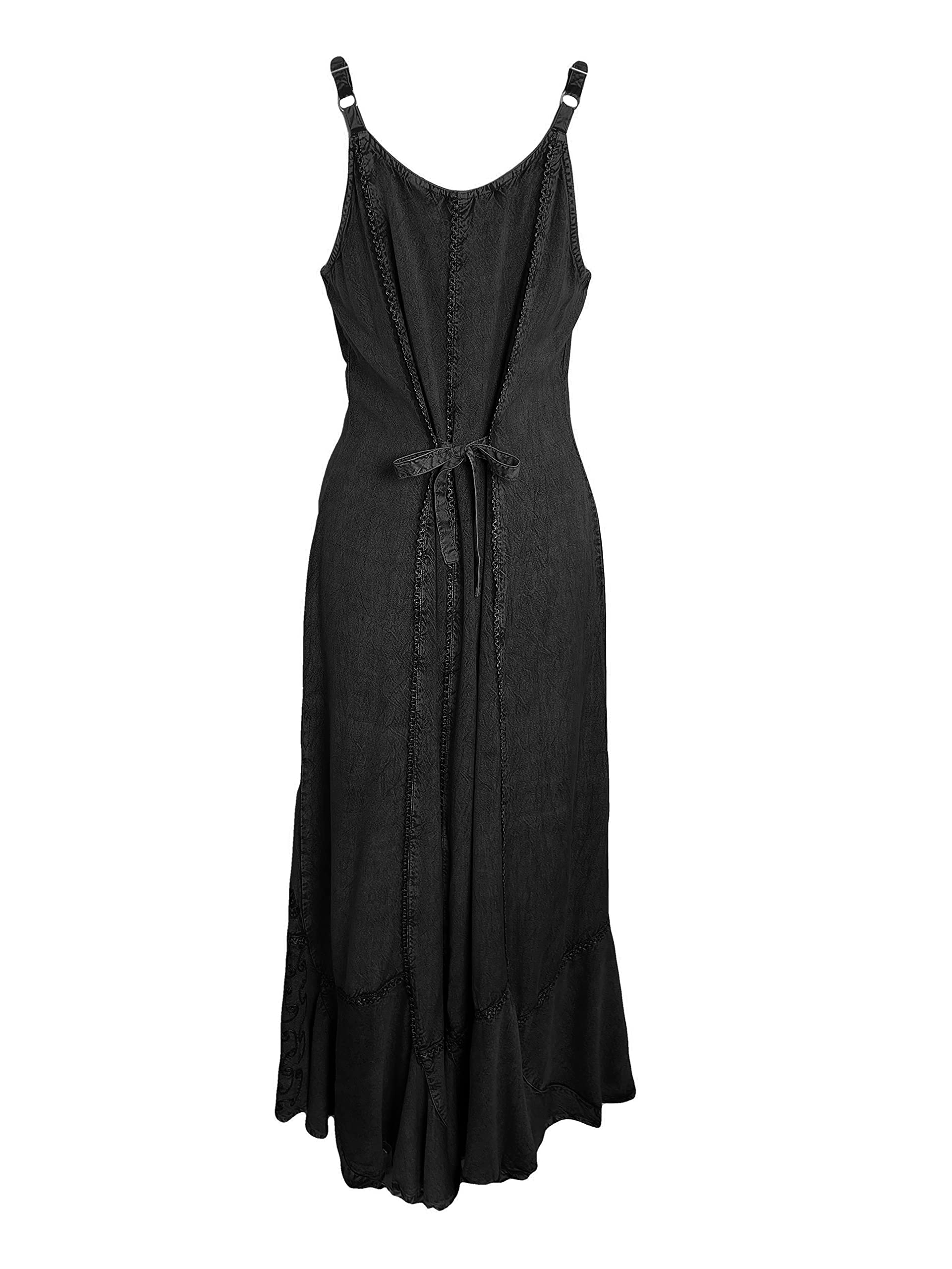 Agan Traders Women's 2025 Bohemian Summer Maxi Dress - Sexy Spaghetti Strap Long Flowy Sun Dress for Beach, Festival & Vacation | Gypsy Medieval Style Fashion